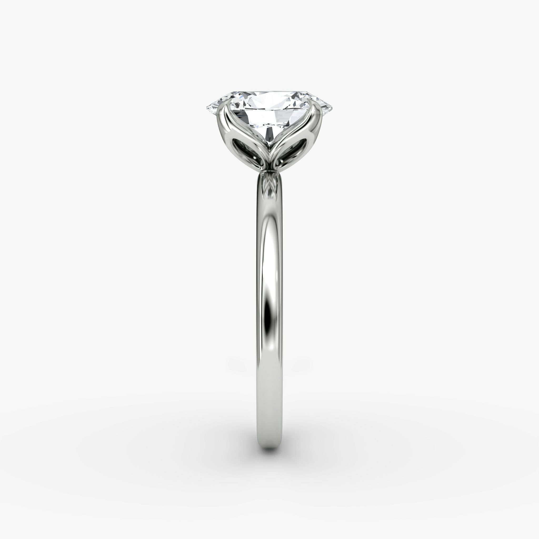 The Classic Petal | Oval | Platinum | bandAccent: Plain | diamondOrientation: vertical | caratWeight: other