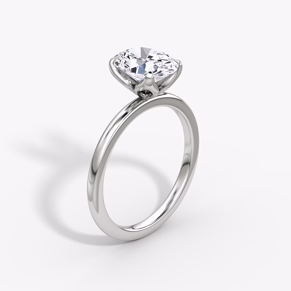 Classic Petal | Oval | Platin | bandAccent: Ohne Pavé-Besatz | diamondOrientation: vertical | caratWeight: other