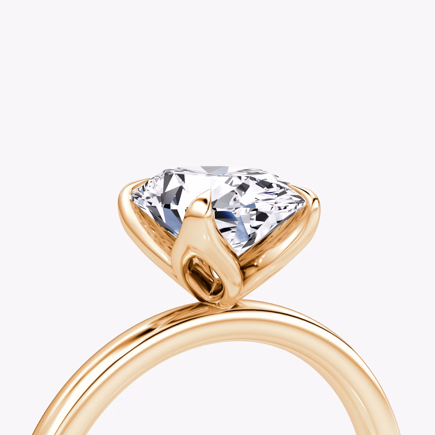 The Classic Petal | Oval | 14k | Rose Gold | bandAccent: Plain | diamondOrientation: vertical | caratWeight: other