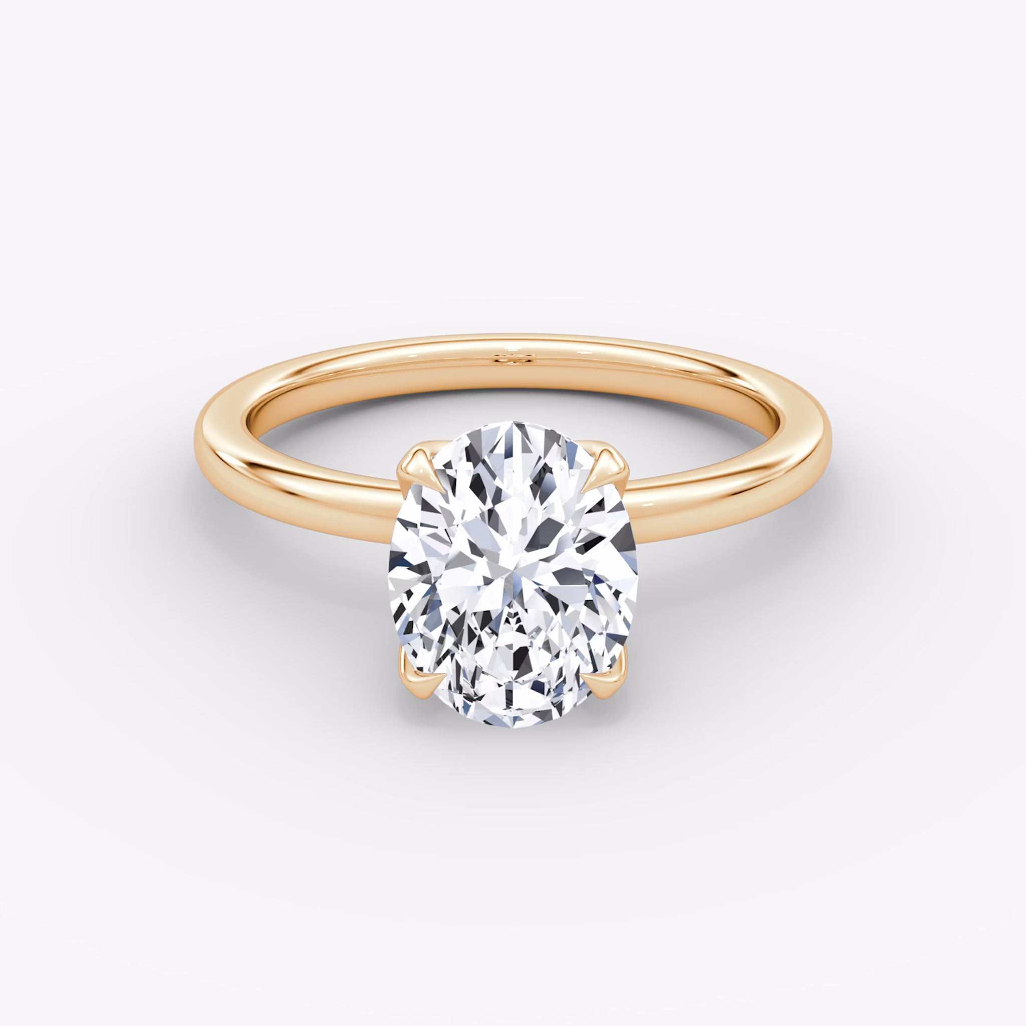 The Classic Petal | Oval | 14k | Rose Gold | bandAccent: Plain | diamondOrientation: vertical | caratWeight: other