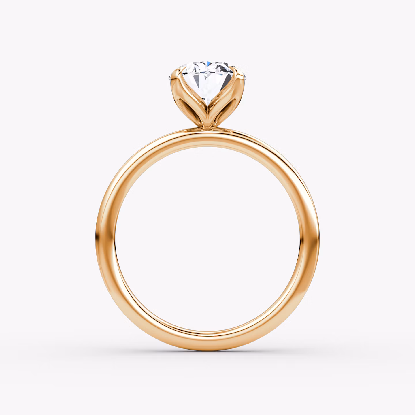 The Classic Petal | Oval | 14k | Rose Gold | bandAccent: Plain | diamondOrientation: vertical | caratWeight: other