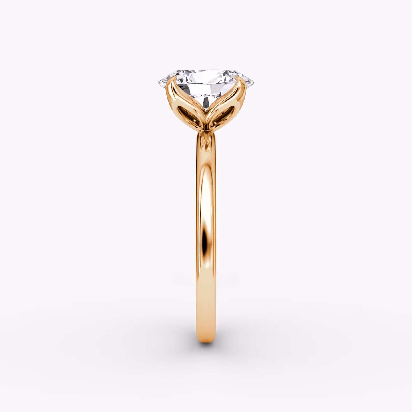 The Classic Petal | Oval | 14k | Rose Gold | bandAccent: Plain | diamondOrientation: vertical | caratWeight: other