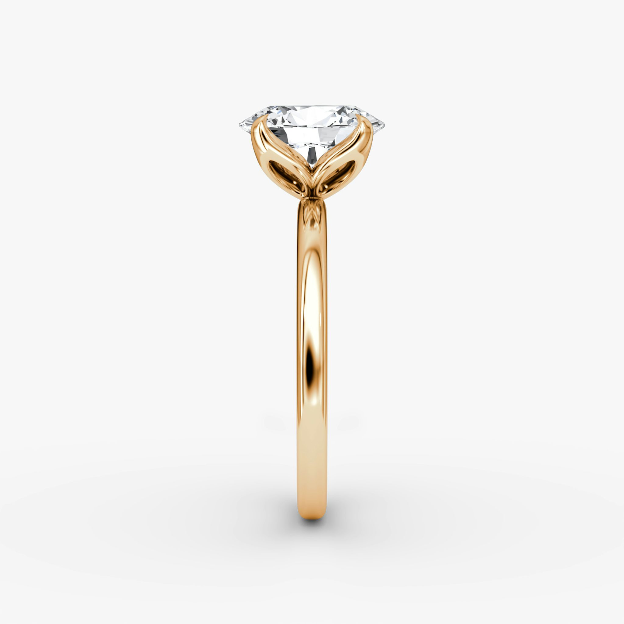 The Classic Petal | Oval | 14k | Rose Gold | bandAccent: Plain | diamondOrientation: vertical | caratWeight: other