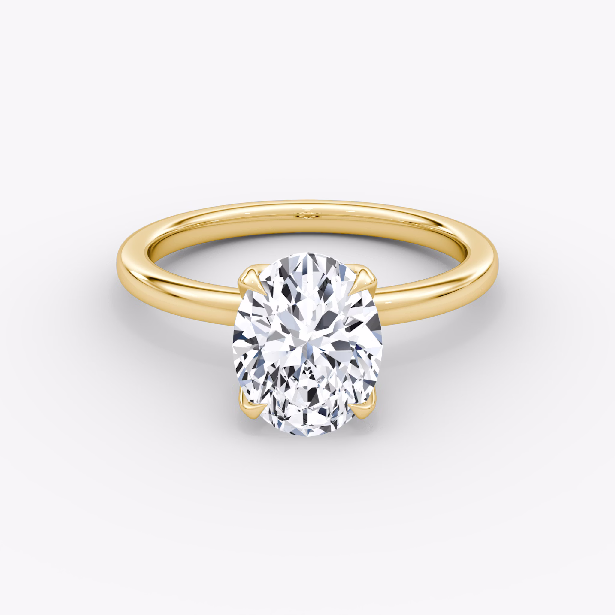 The Classic Petal | Oval | 18k | Yellow Gold | bandAccent: Plain | diamondOrientation: vertical | caratWeight: other