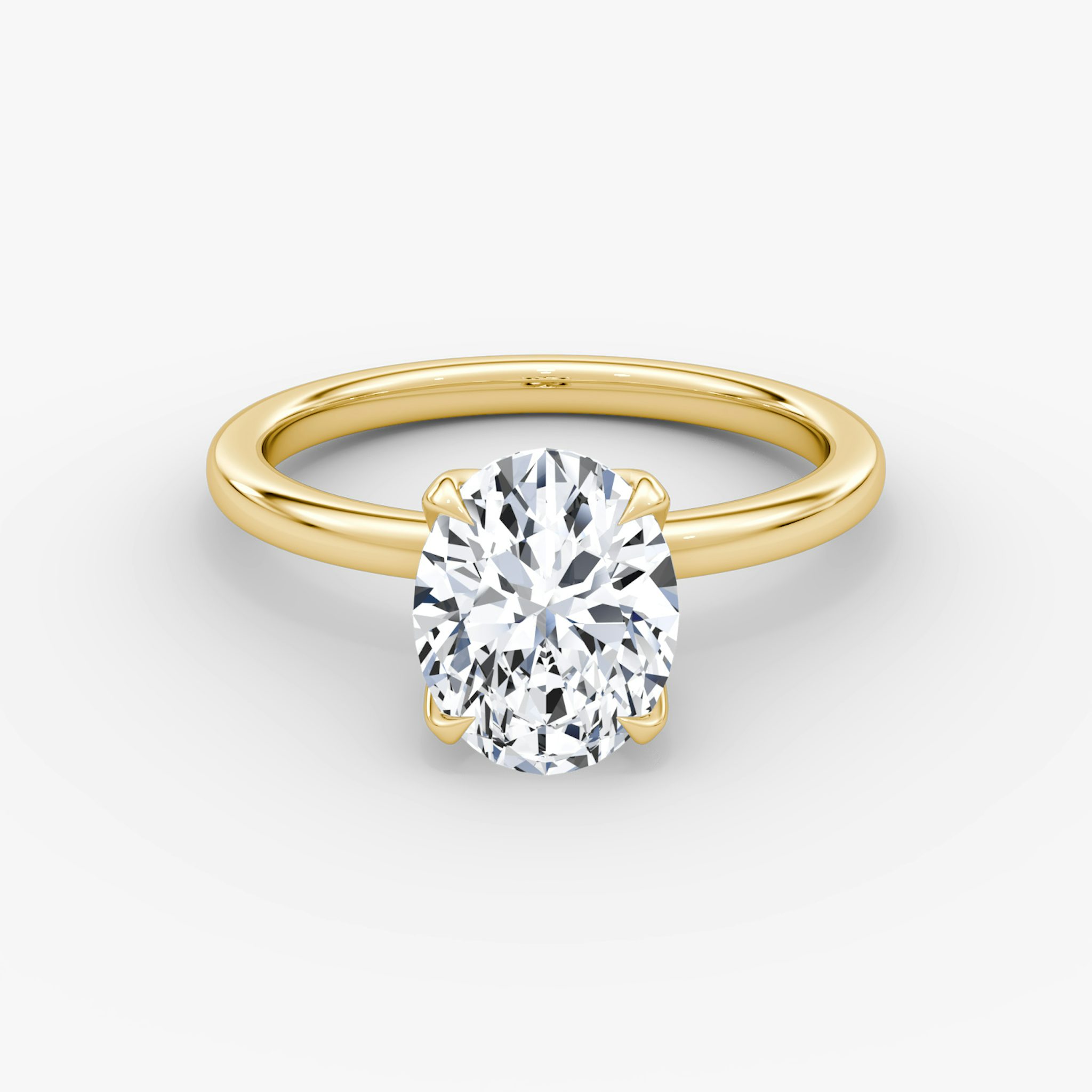The Classic Petal | Oval | 18k | Yellow Gold | bandAccent: Plain | diamondOrientation: vertical | caratWeight: other