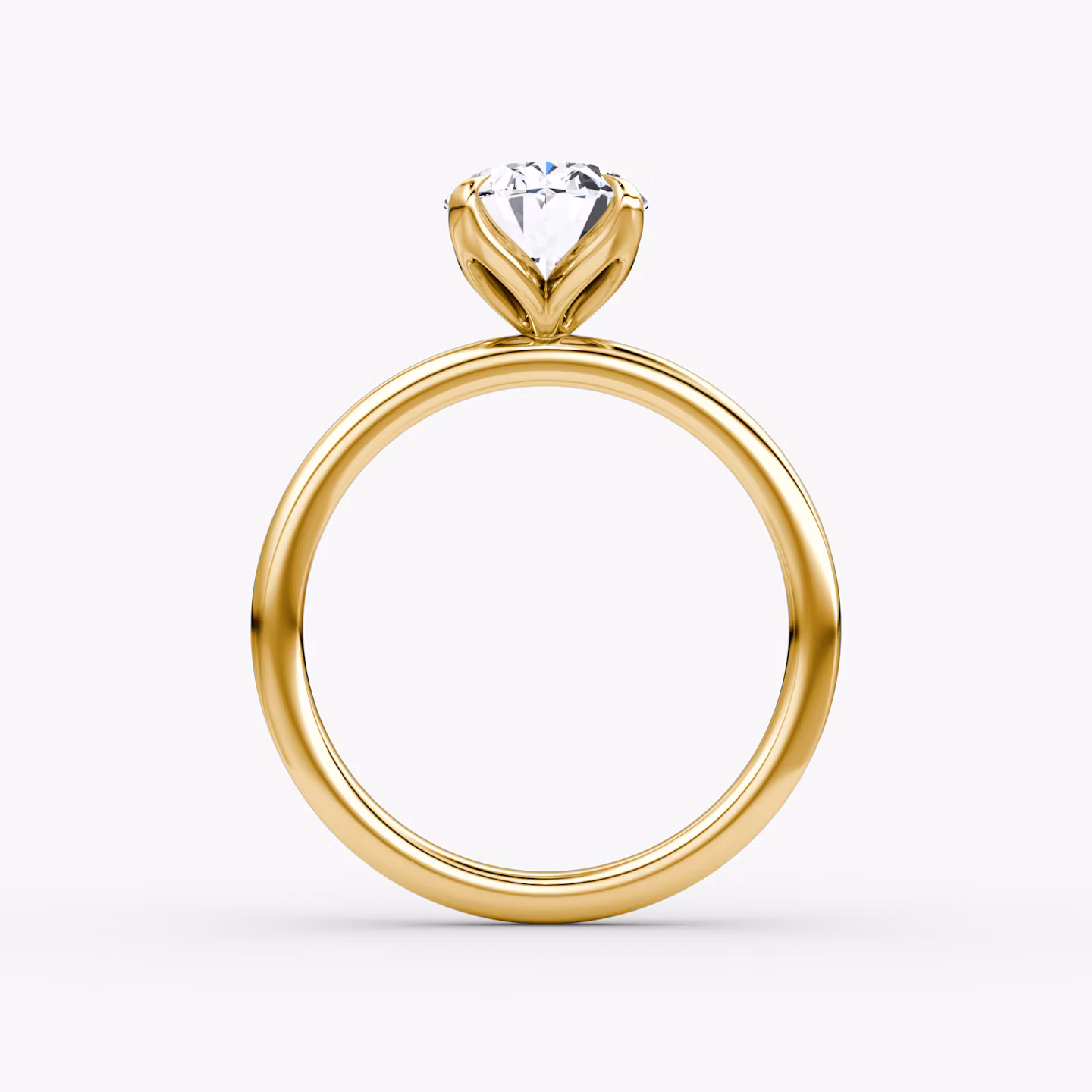 The Classic Petal | Oval | 18k | Yellow Gold | bandAccent: Plain | diamondOrientation: vertical | caratWeight: other
