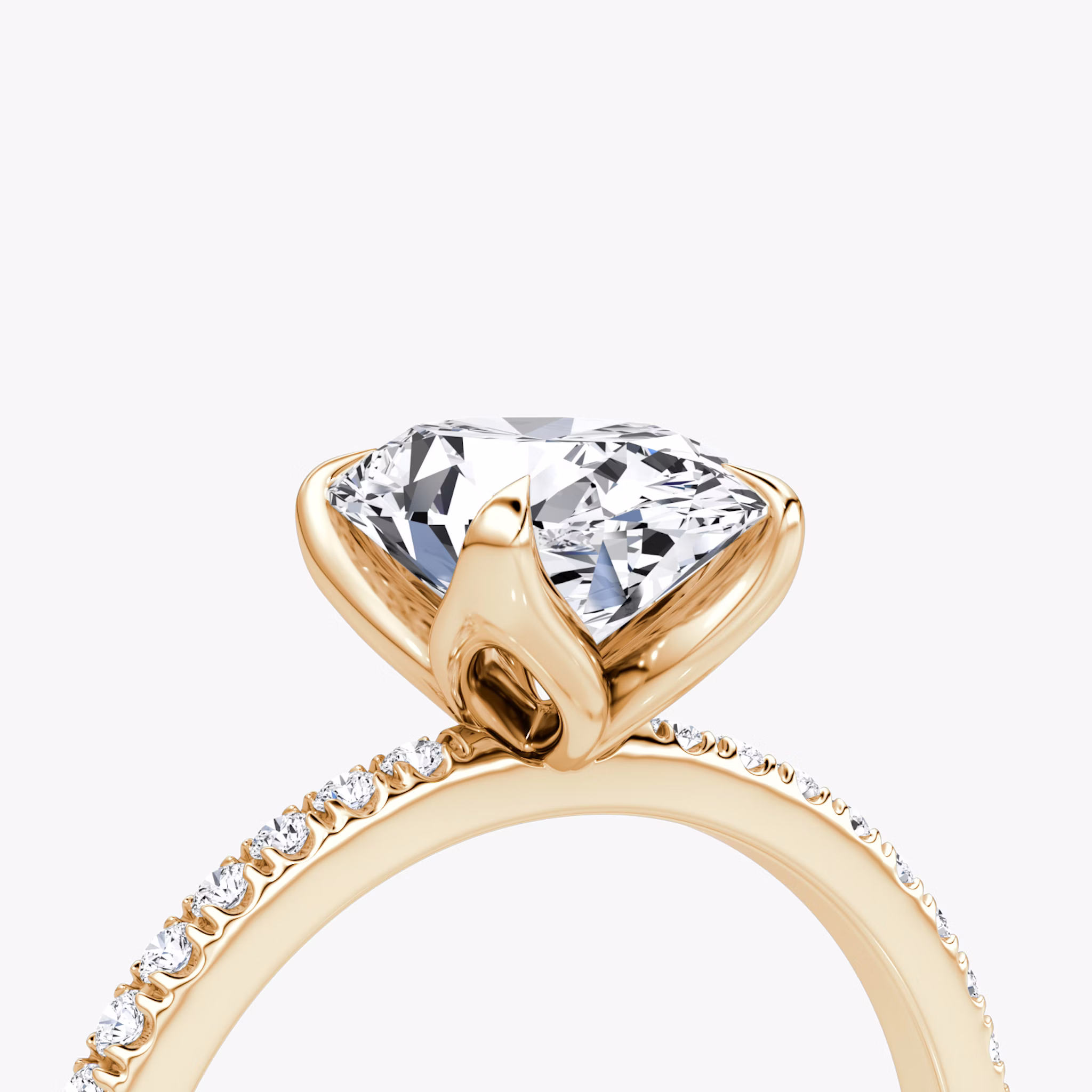 The Classic Petal | Oval | 14k | Rose Gold | bandAccent: Pavé | diamondOrientation: vertical | caratWeight: other