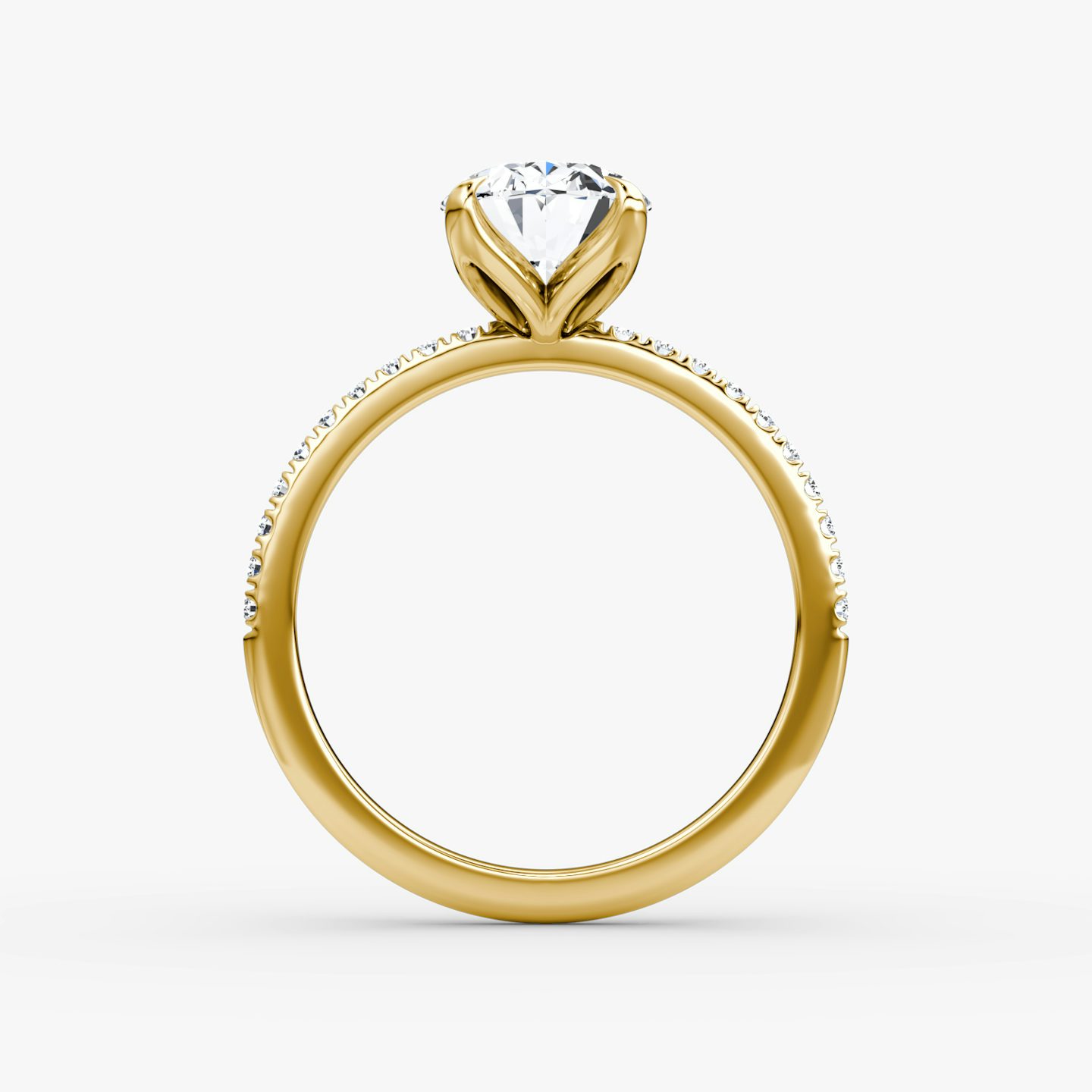 Classic Petal | Oval | 18k | Gelbgold | bandAccent: Mit Pavé-Besatz | diamondOrientation: vertical | caratWeight: other