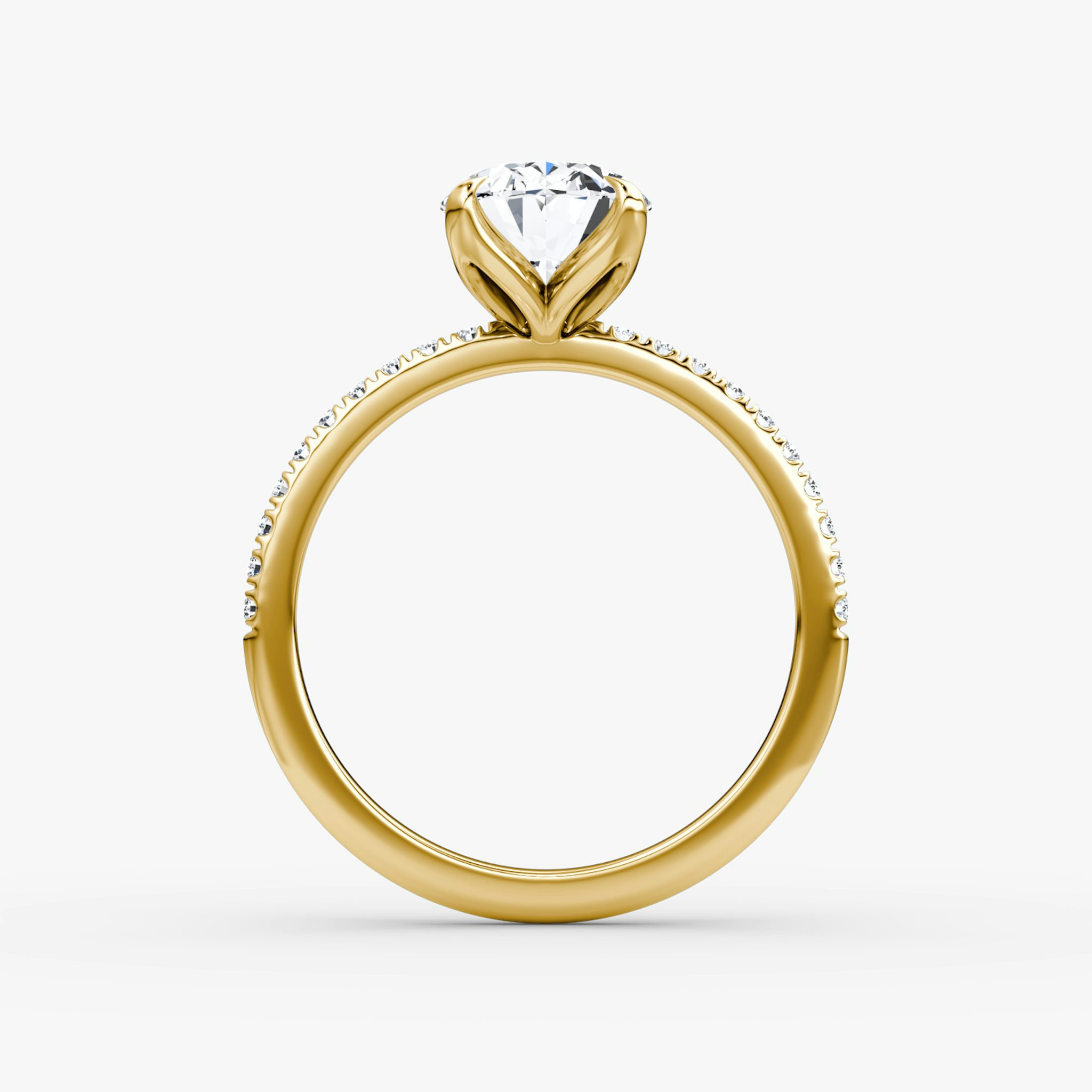 The Classic Petal | Oval | 18k | Yellow Gold | bandAccent: Pavé | diamondOrientation: vertical | caratWeight: other