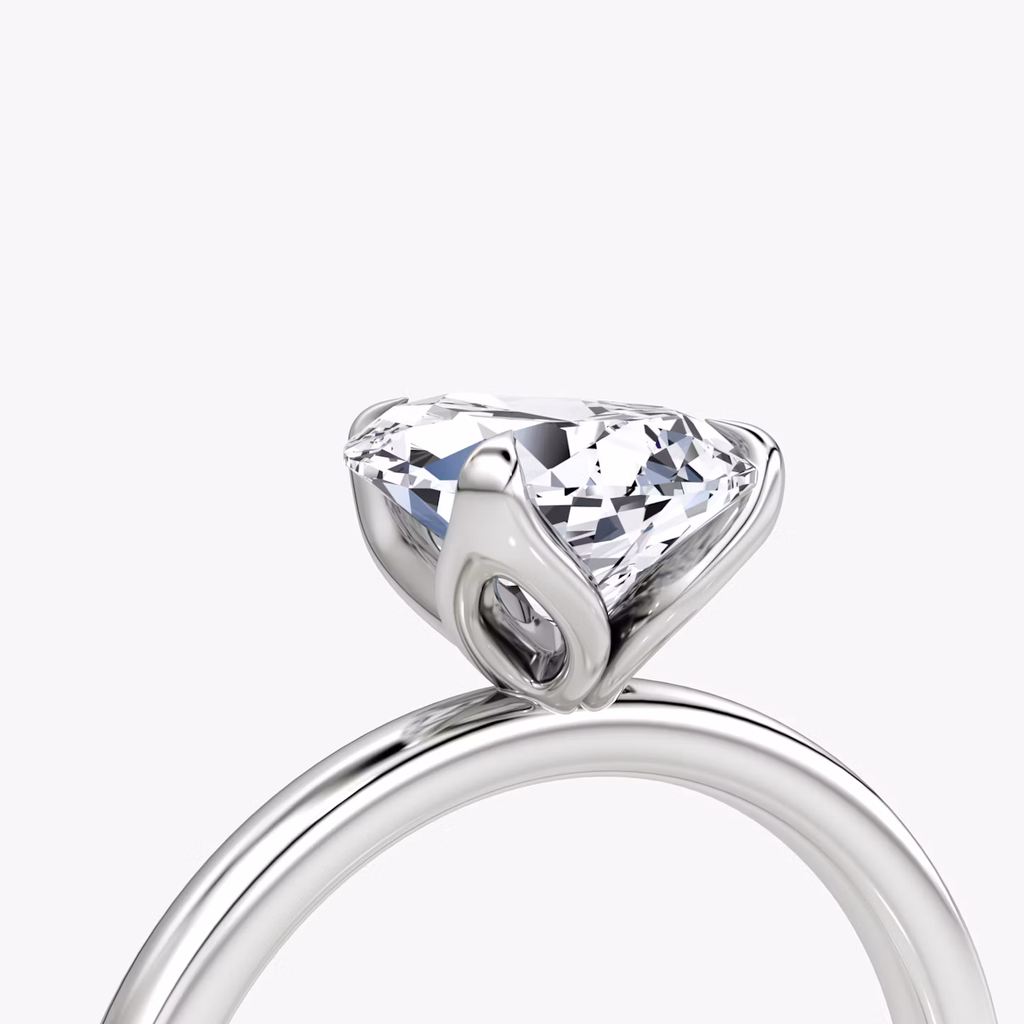 The Classic Petal | Pear | 18k | White Gold | bandAccent: Plain | diamondOrientation: vertical | caratWeight: other