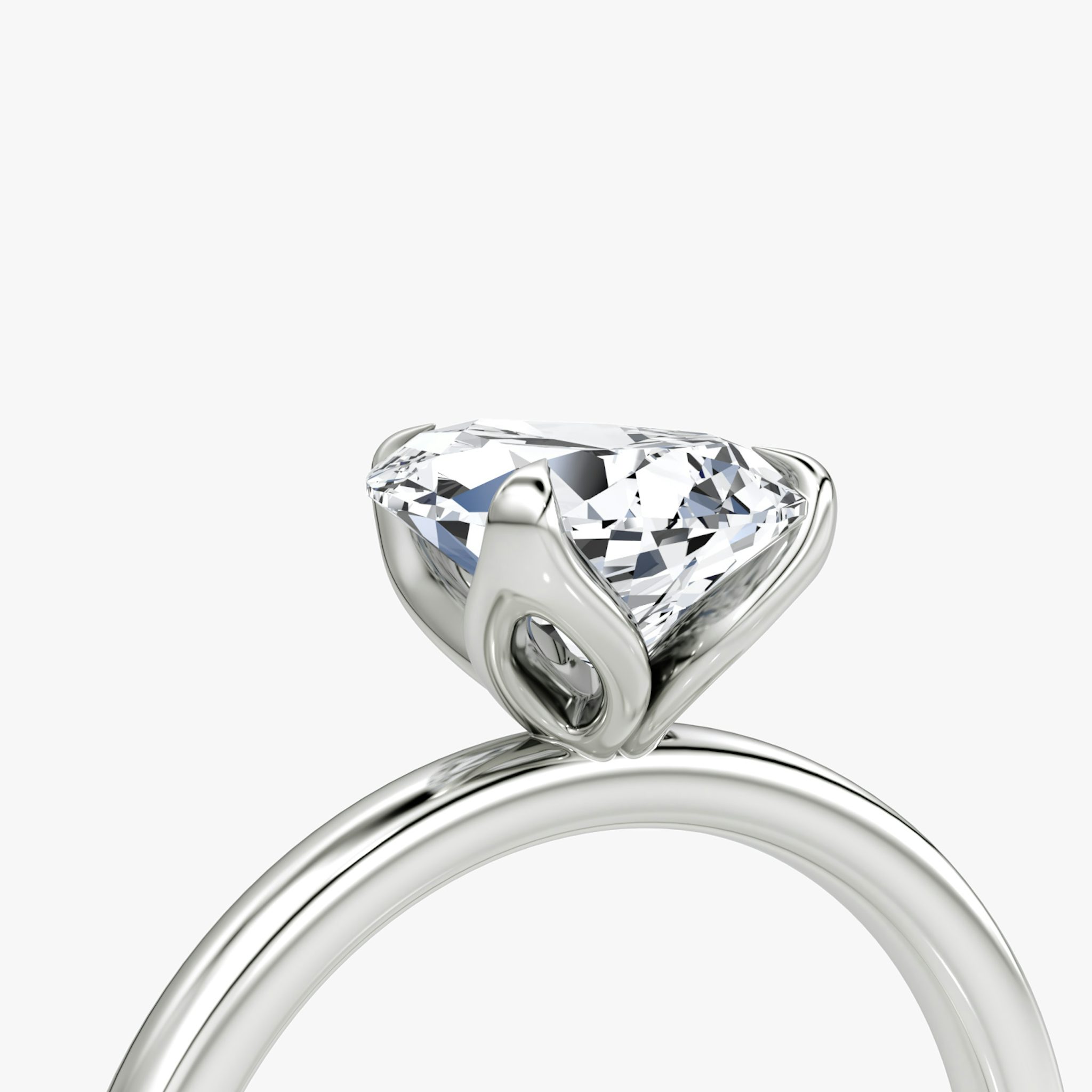 The Classic Petal | Pear | Platinum | bandAccent: Plain | diamondOrientation: vertical | caratWeight: other