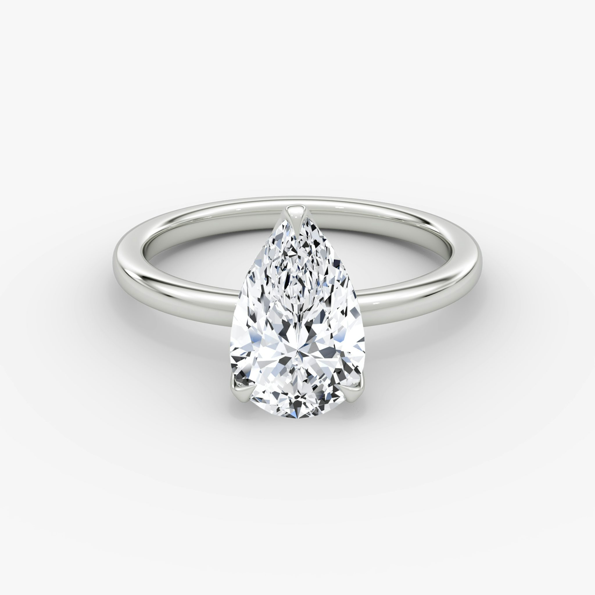 The Classic Petal | Pear | Platinum | bandAccent: Plain | diamondOrientation: vertical | caratWeight: other