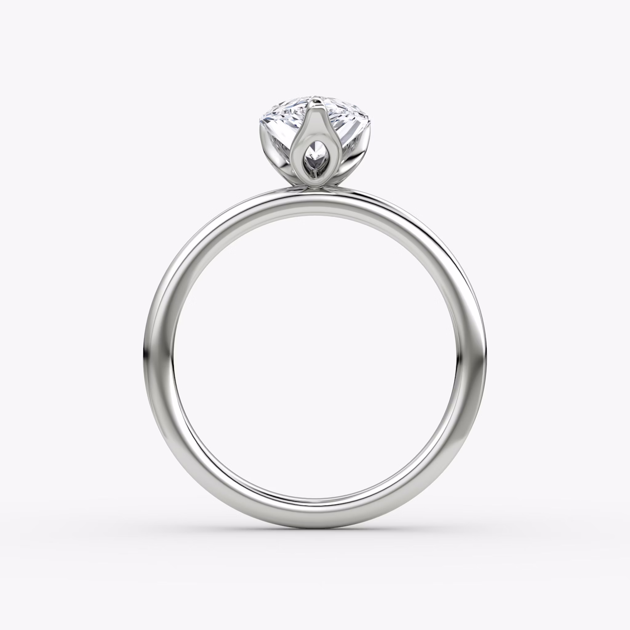 The Classic Petal | Pear | Platinum | bandAccent: Plain | diamondOrientation: vertical | caratWeight: other