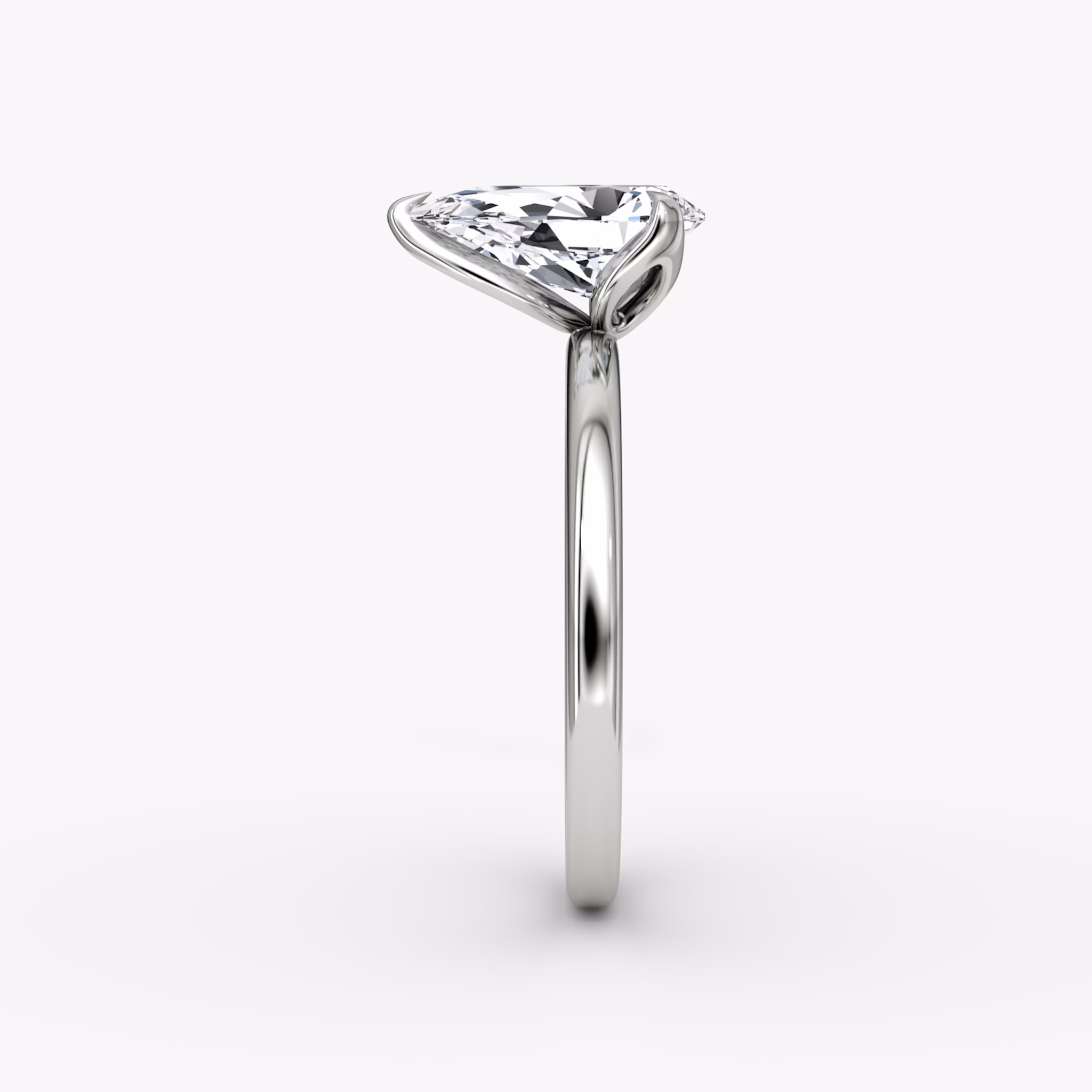 The Classic Petal | Pear | Platinum | bandAccent: Plain | diamondOrientation: vertical | caratWeight: other
