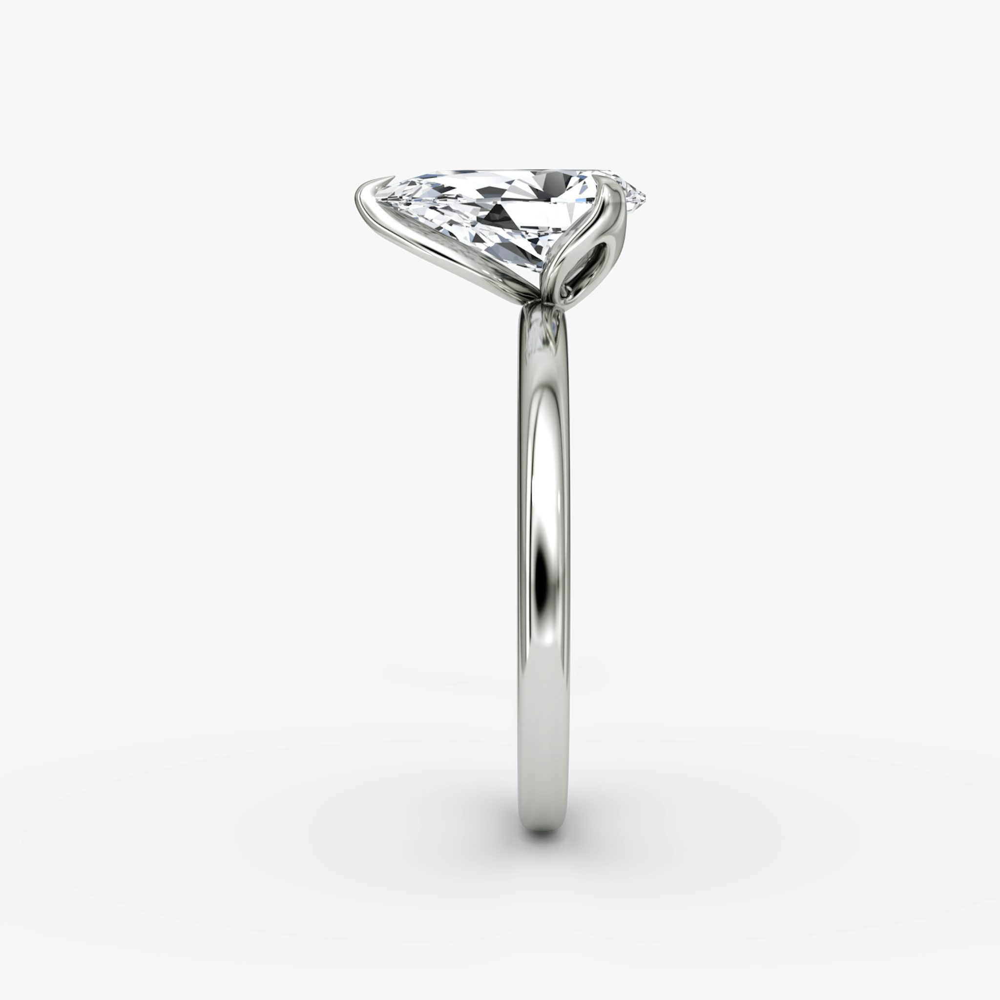 The Classic Petal | Pear | Platinum | bandAccent: Plain | diamondOrientation: vertical | caratWeight: other