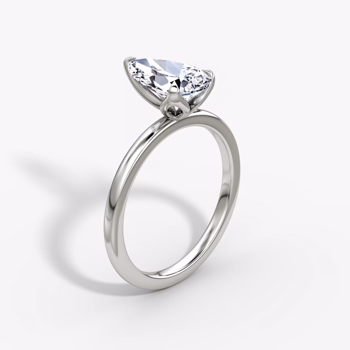 The Classic Petal Pear | White Gold
