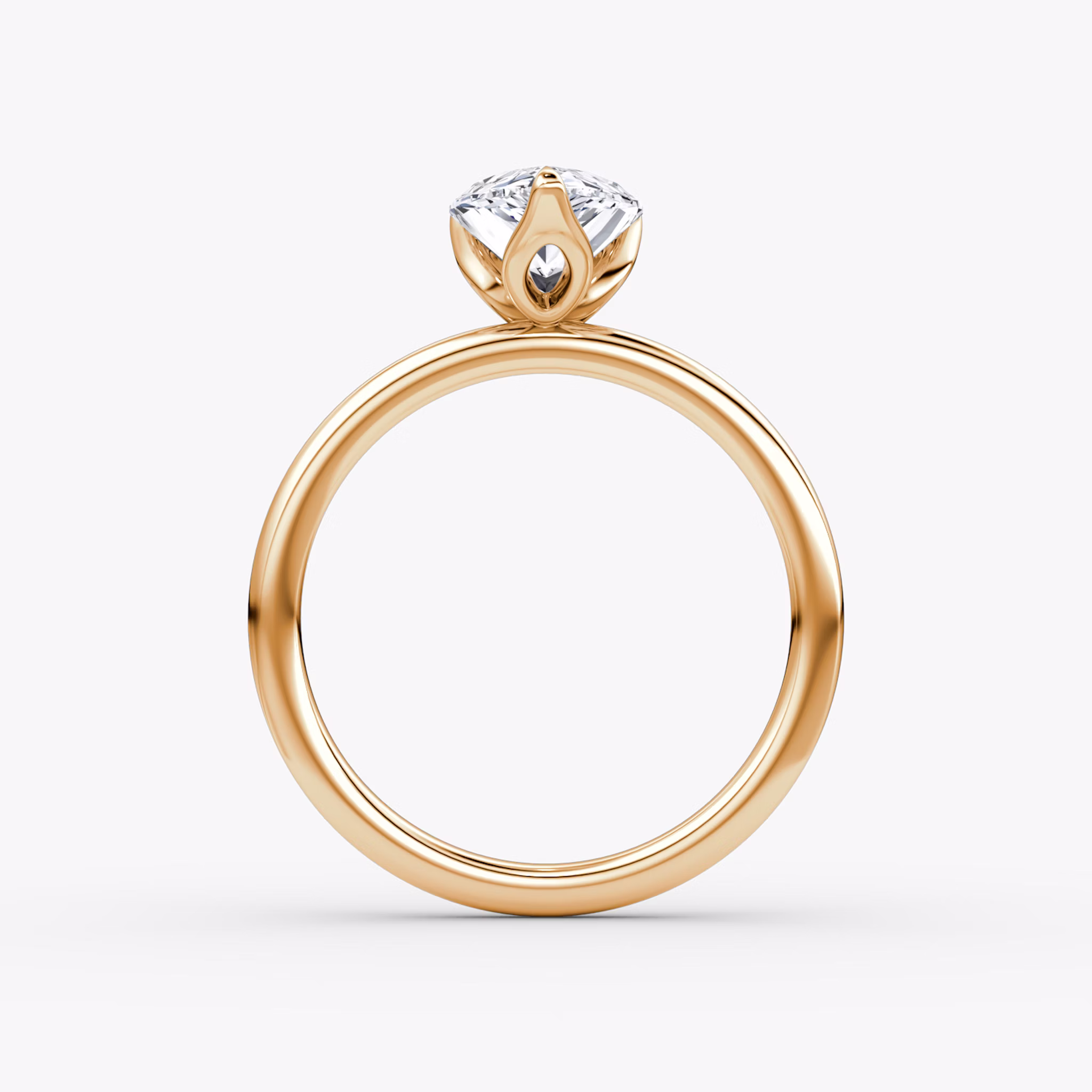 The Classic Petal | Pear | 14k | Rose Gold | bandAccent: Plain | diamondOrientation: vertical | caratWeight: other