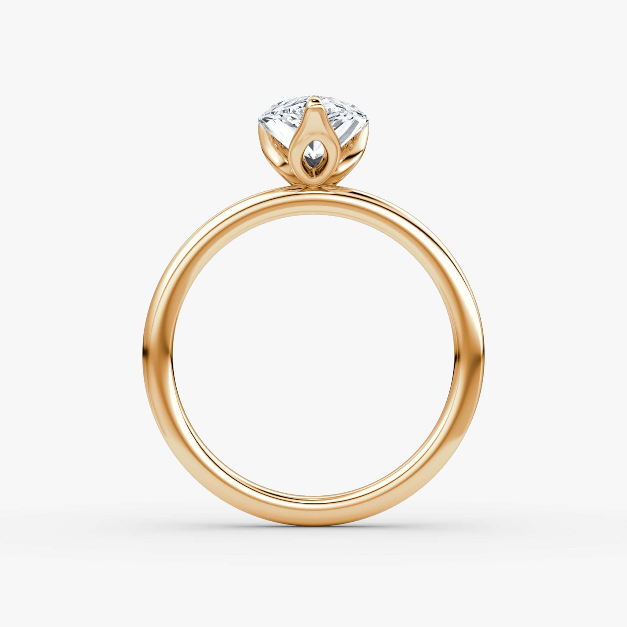 The Classic Petal | Pear | 14k | Rose Gold | bandAccent: Plain | diamondOrientation: vertical | caratWeight: other