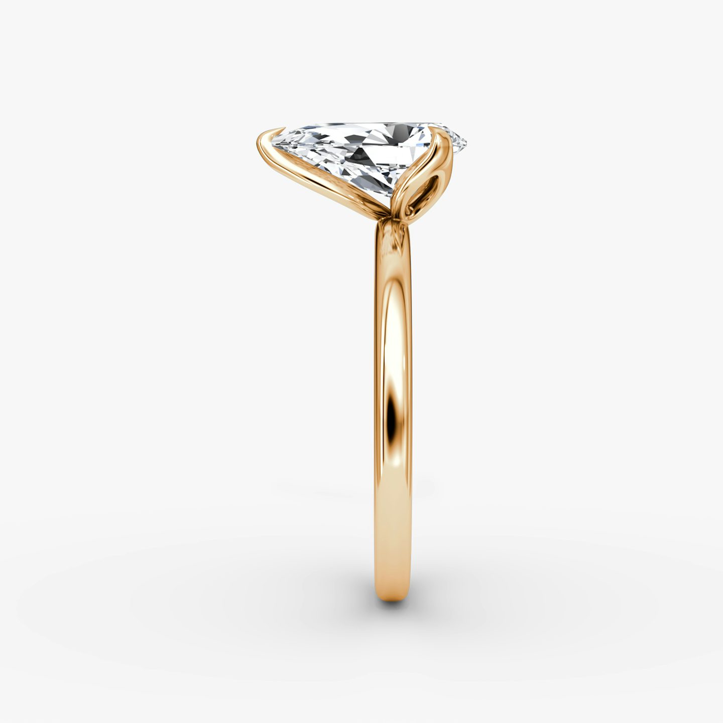 The Classic Petal | Pear | 14k | Rose Gold | bandAccent: Plain | diamondOrientation: vertical | caratWeight: other
