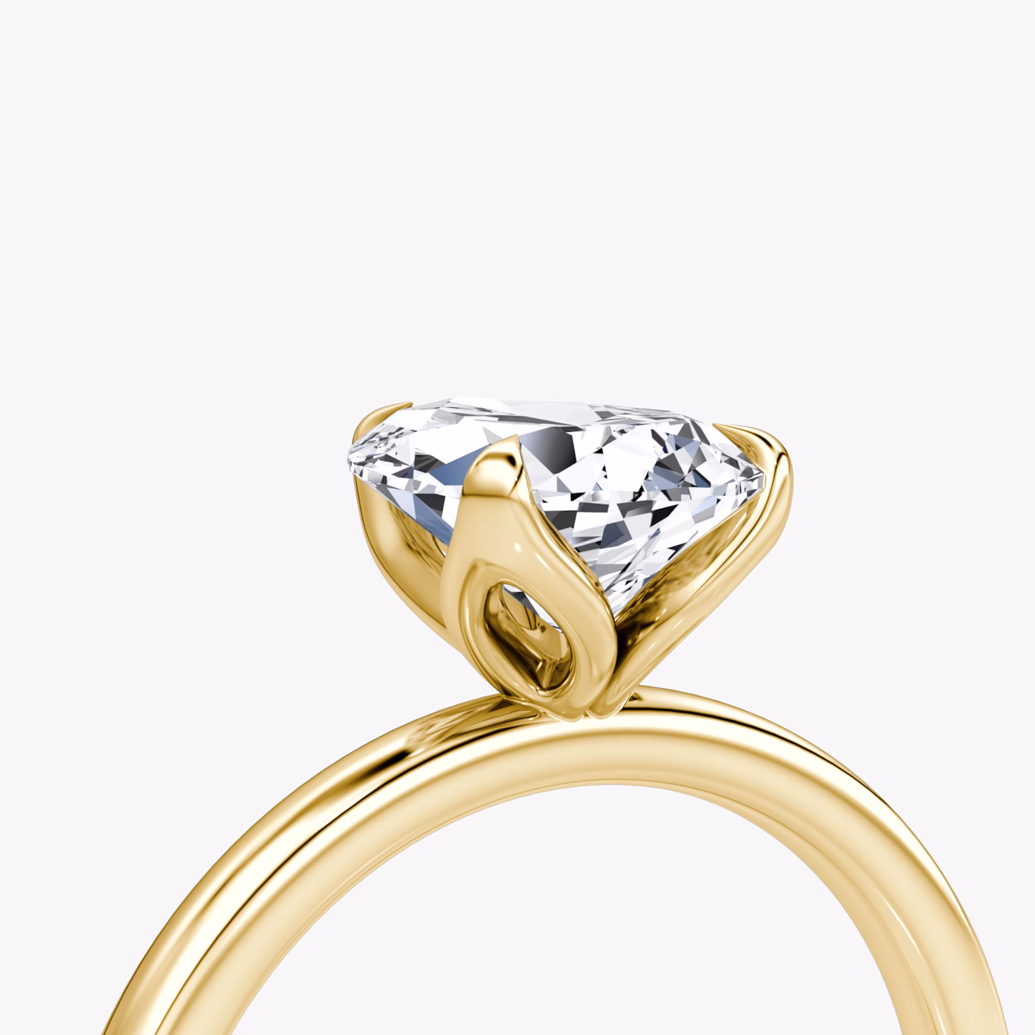 The Classic Petal | Pear | 18k | Yellow Gold | bandAccent: Plain | diamondOrientation: vertical | caratWeight: other