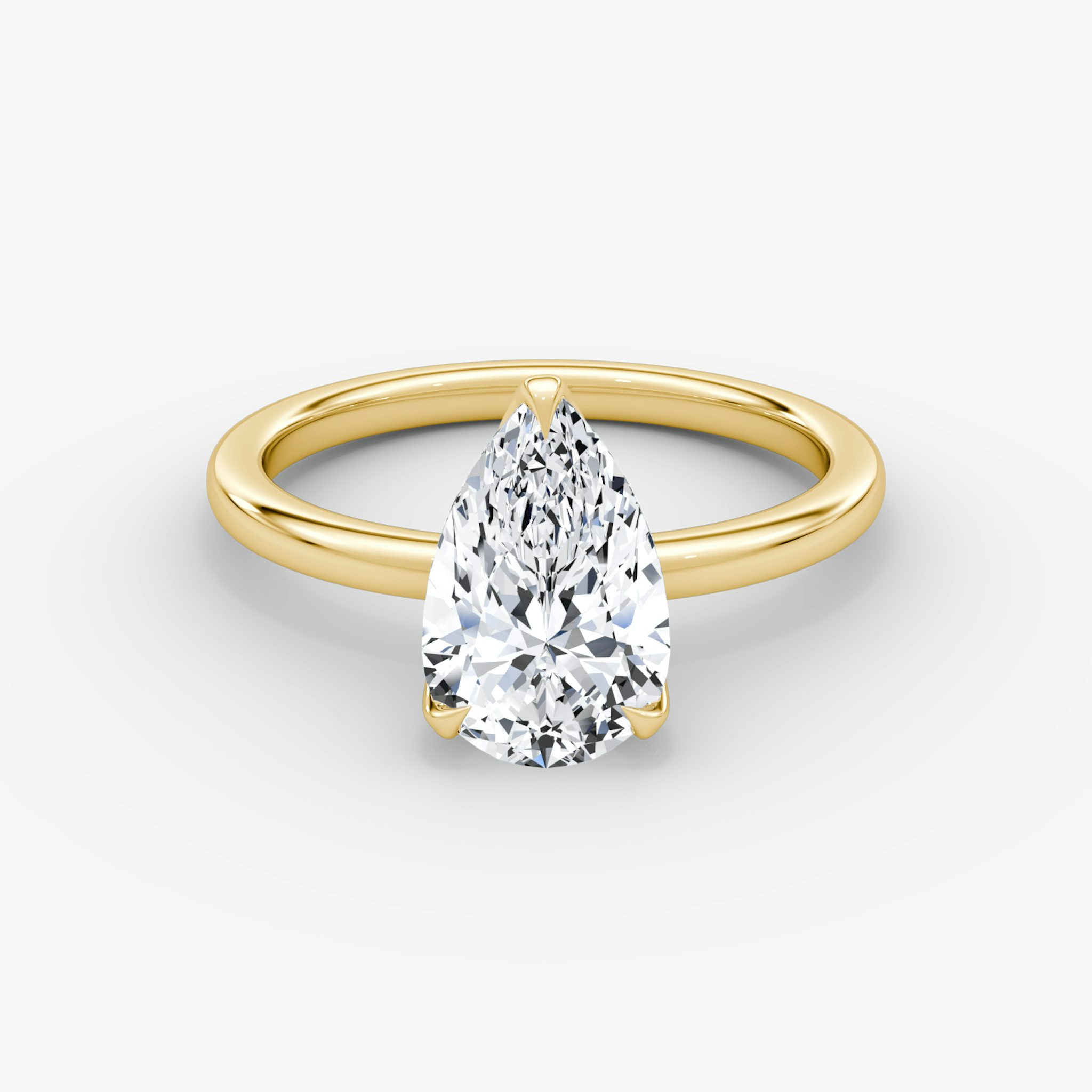 The Classic Petal | Pear | 18k | Yellow Gold | bandAccent: Plain | diamondOrientation: vertical | caratWeight: other