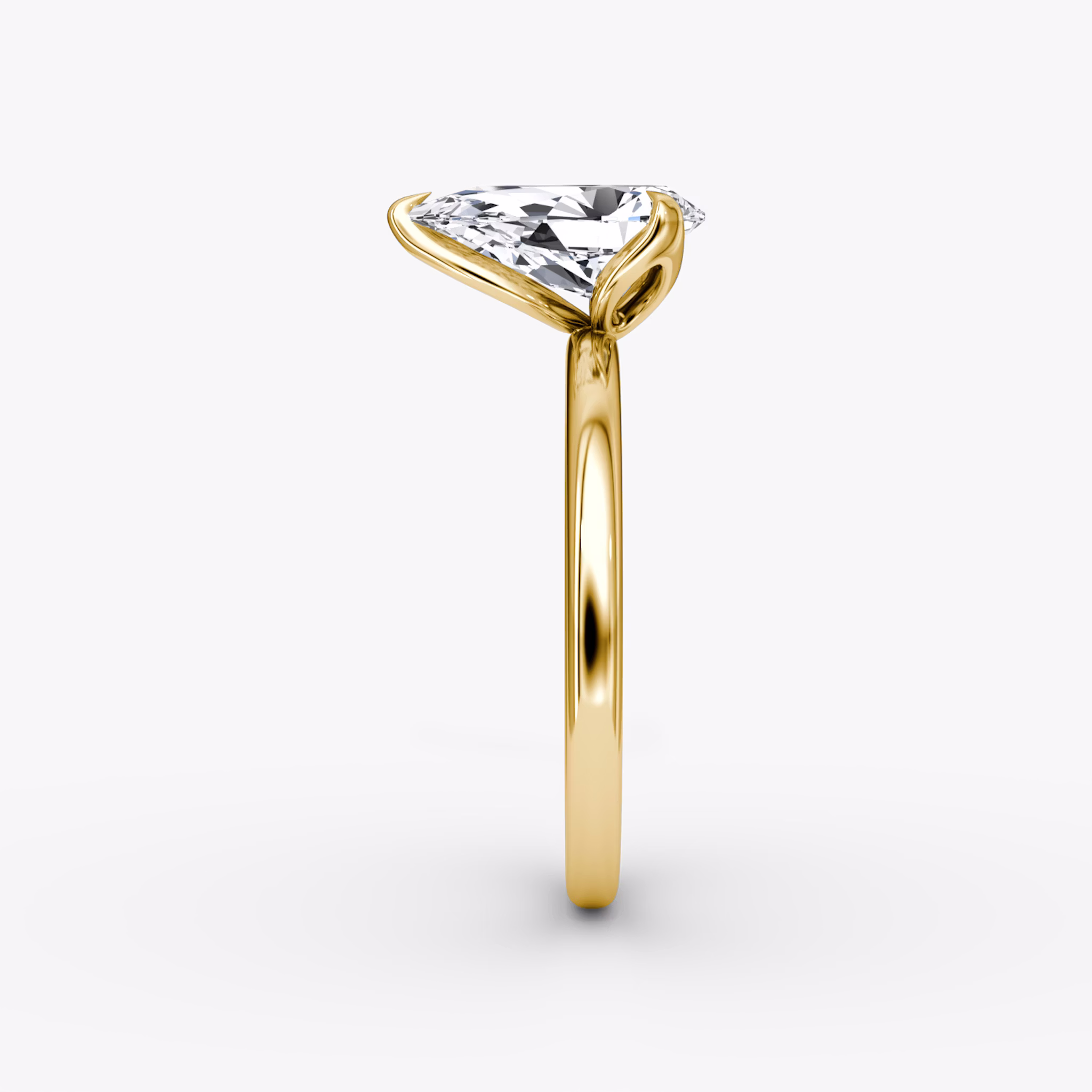 The Classic Petal | Pear | 18k | Yellow Gold | bandAccent: Plain | diamondOrientation: vertical | caratWeight: other