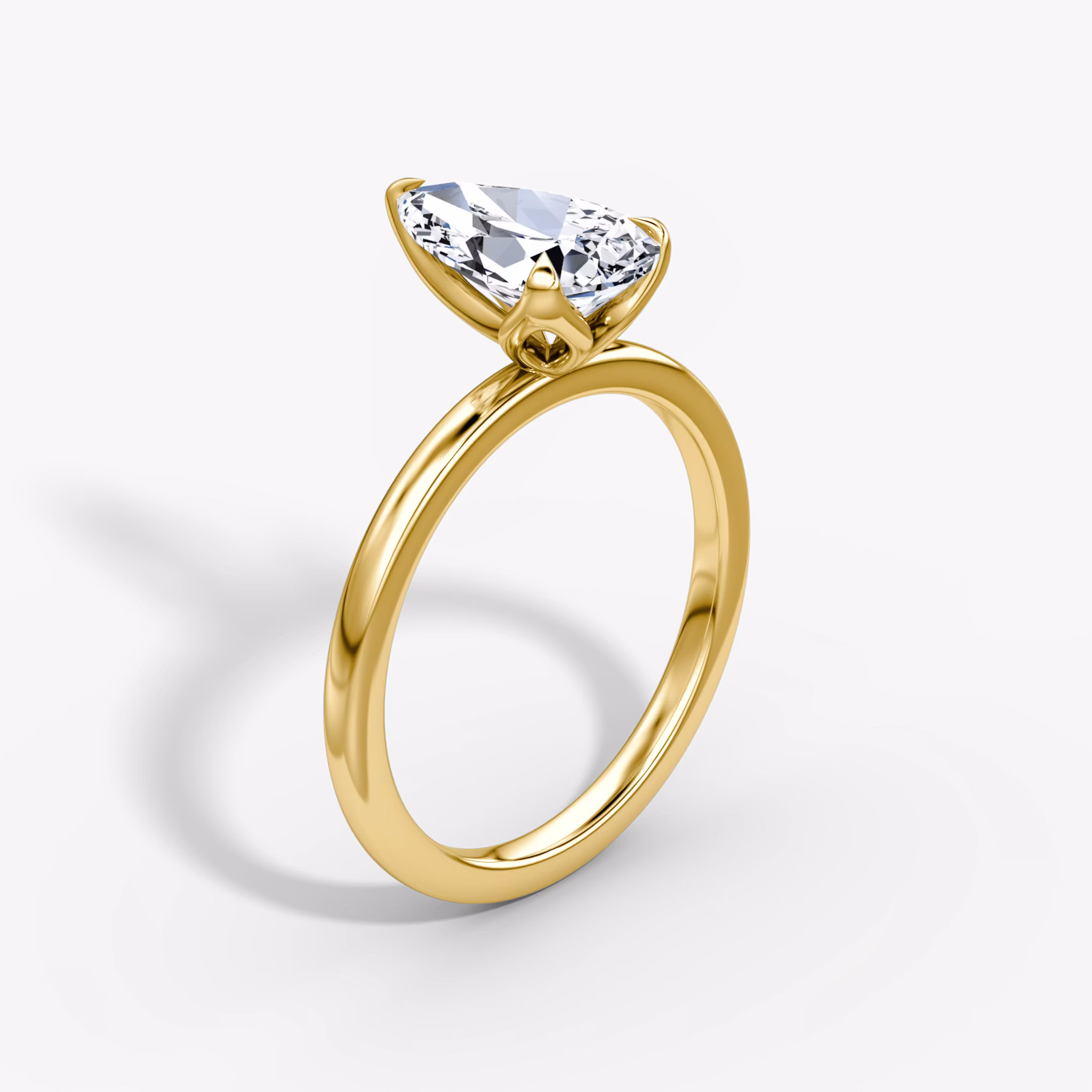 Classic Petal Pear | Yellow Gold