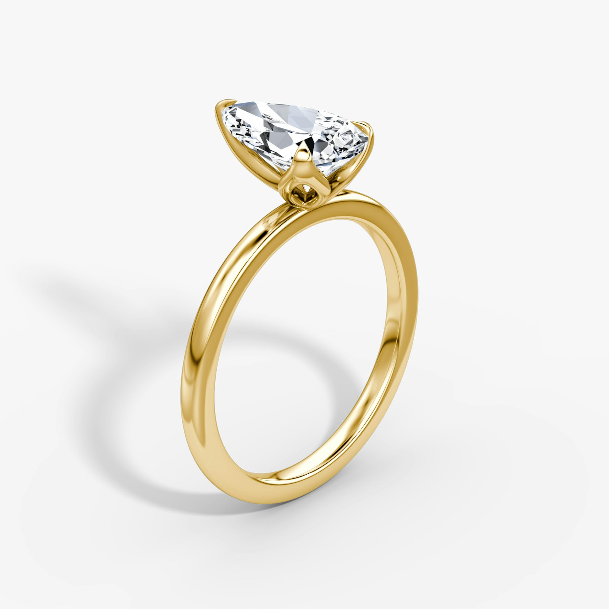 The Classic Petal | Pear | 18k | Yellow Gold | bandAccent: Plain | diamondOrientation: vertical | caratWeight: other