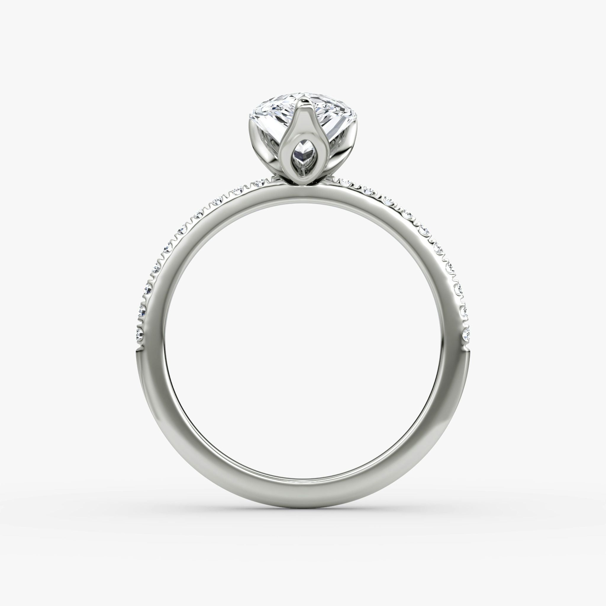 The Classic Petal | Pear | Platinum | bandAccent: Pavé | diamondOrientation: vertical | caratWeight: other