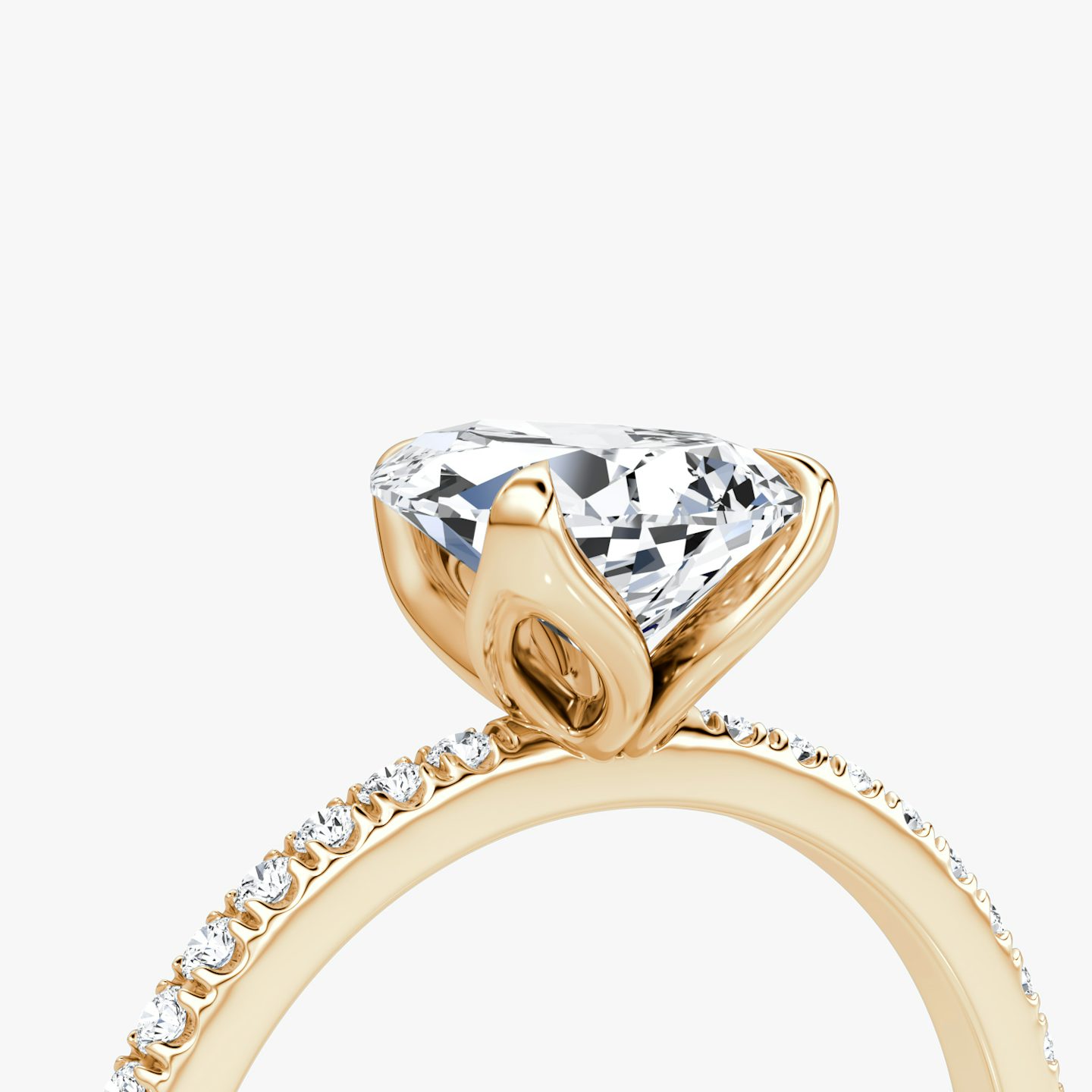 The Classic Petal | Pear | 14k | Rose Gold | bandAccent: Pavé | diamondOrientation: vertical | caratWeight: other