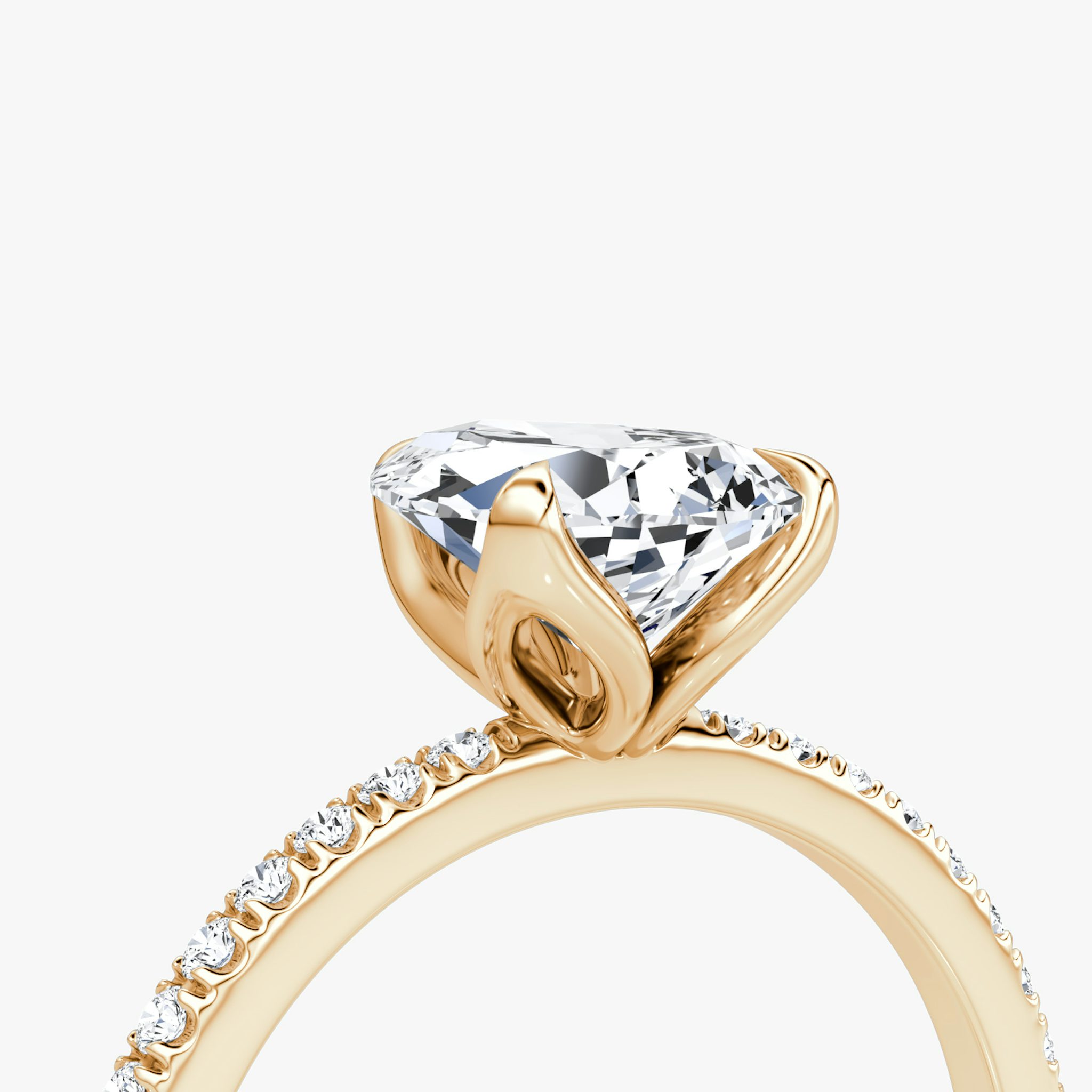 The Classic Petal | Pear | 14k | Rose Gold | bandAccent: Pavé | diamondOrientation: vertical | caratWeight: other
