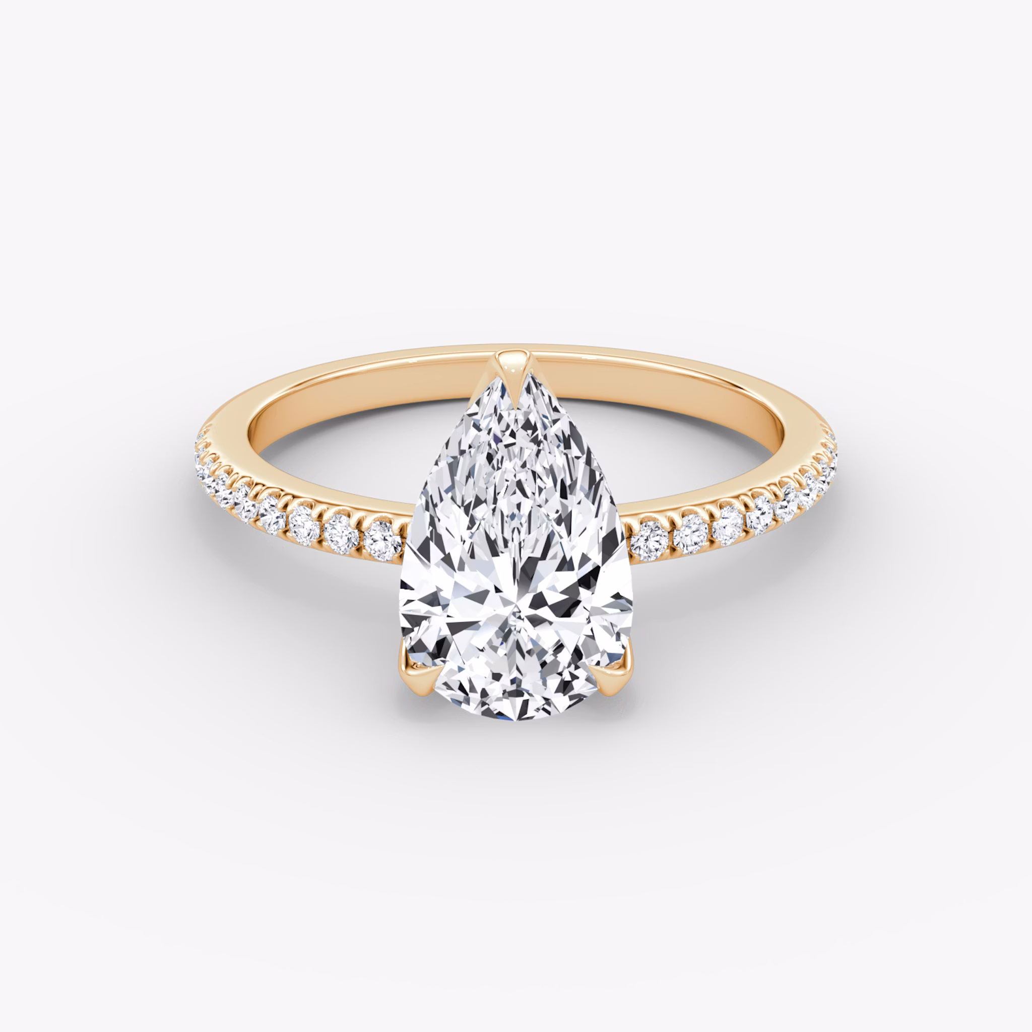 The Classic Petal | Pear | 14k | Rose Gold | bandAccent: Pavé | diamondOrientation: vertical | caratWeight: other