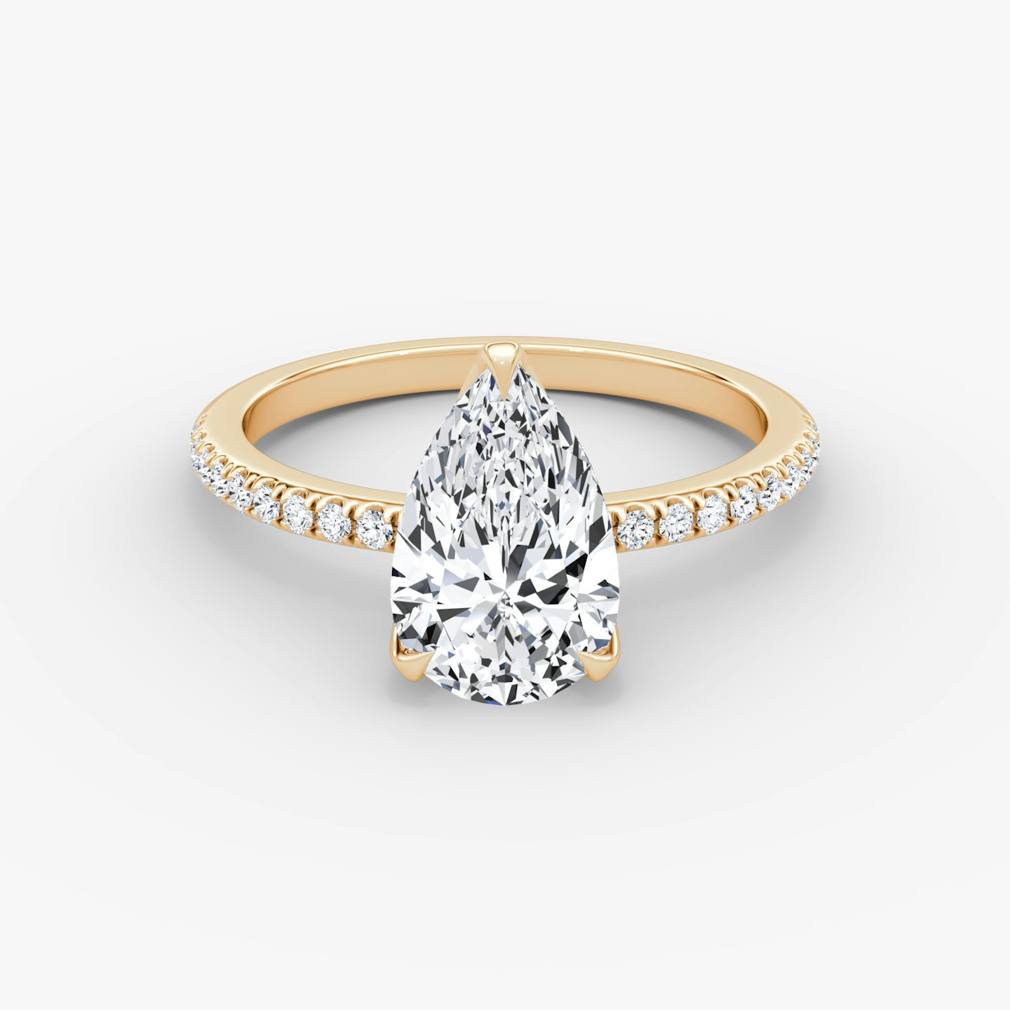 The Classic Petal | Pear | 14k | Rose Gold | bandAccent: Pavé | diamondOrientation: vertical | caratWeight: other