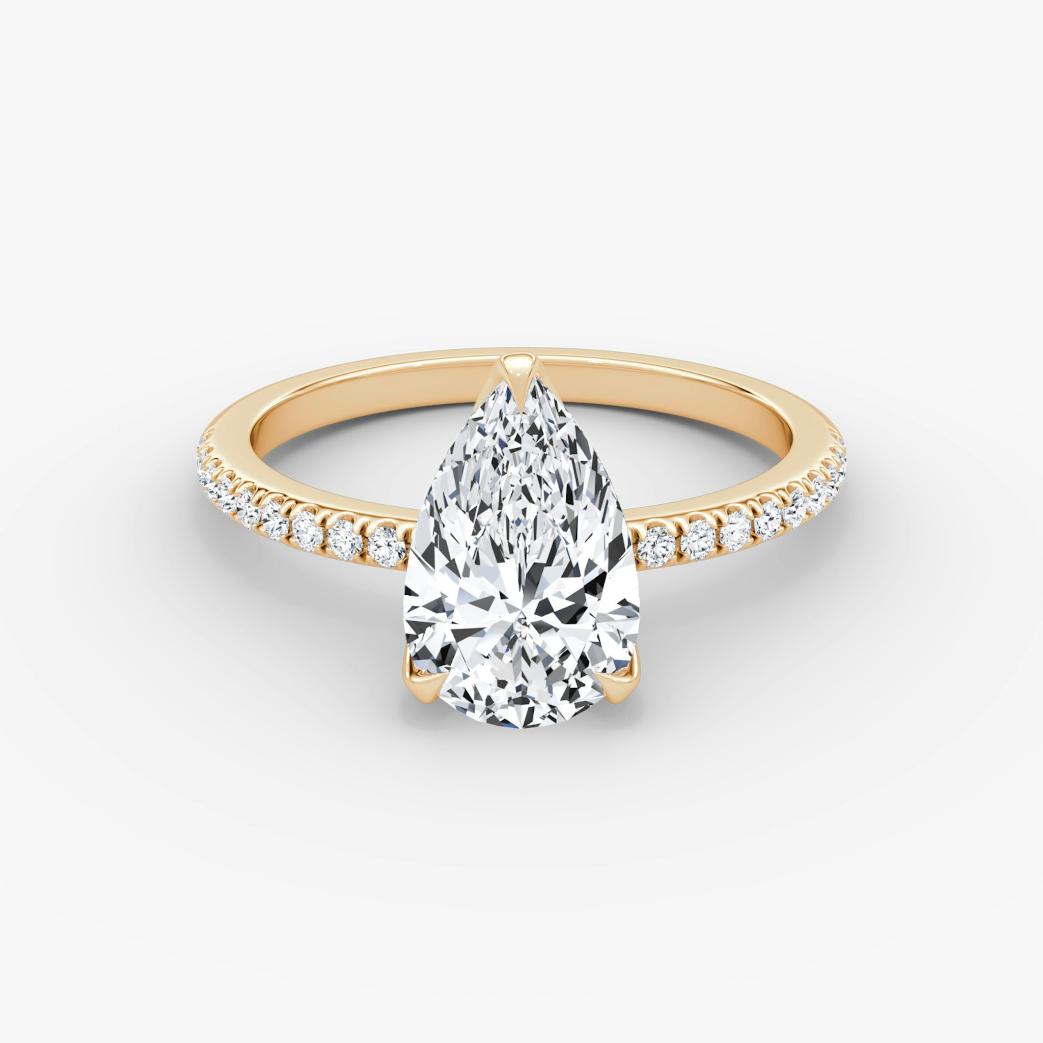 The Classic Petal | Pear | 14k | Rose Gold | bandAccent: Pavé | diamondOrientation: vertical | caratWeight: other