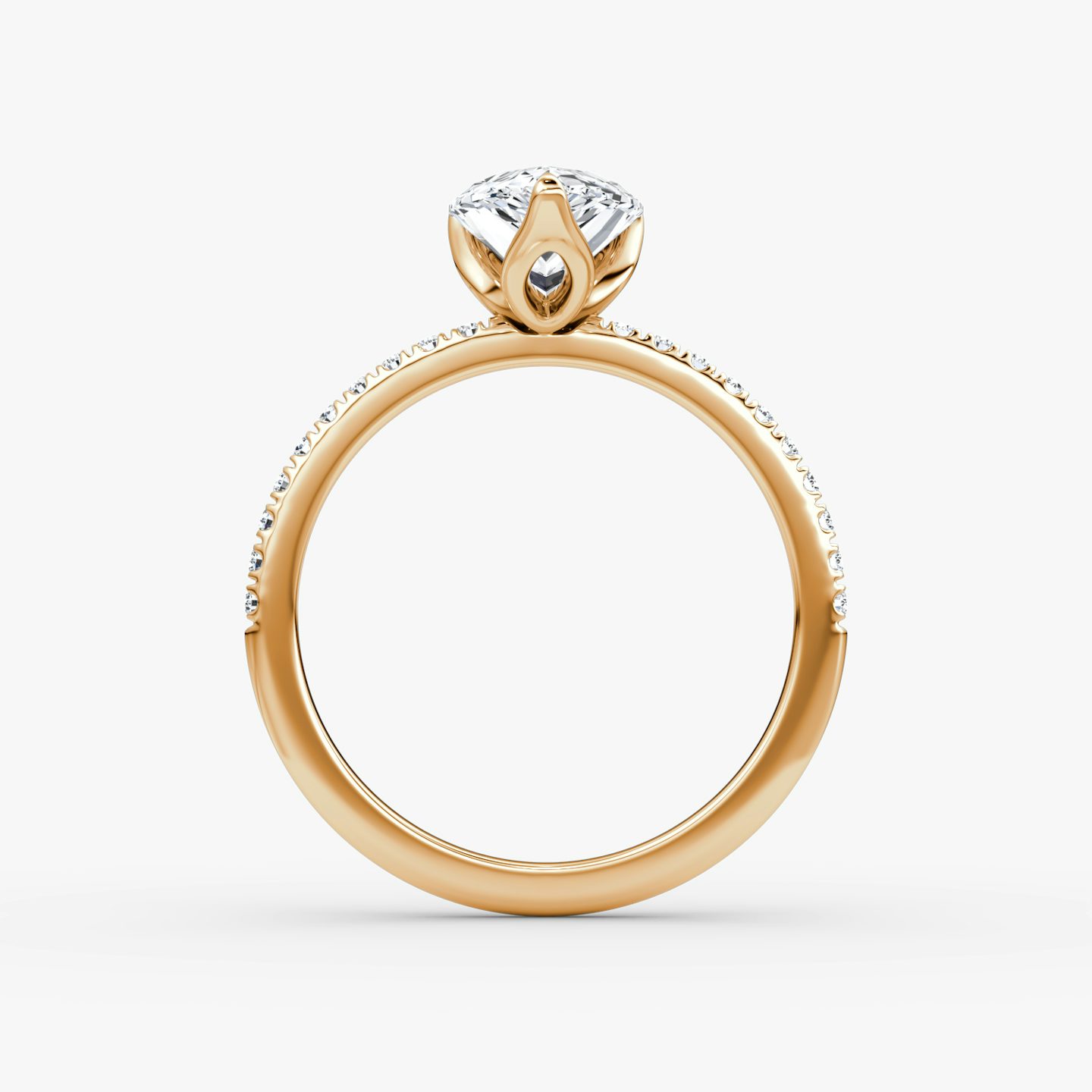 The Classic Petal | Pear | 14k | Rose Gold | bandAccent: Pavé | diamondOrientation: vertical | caratWeight: other