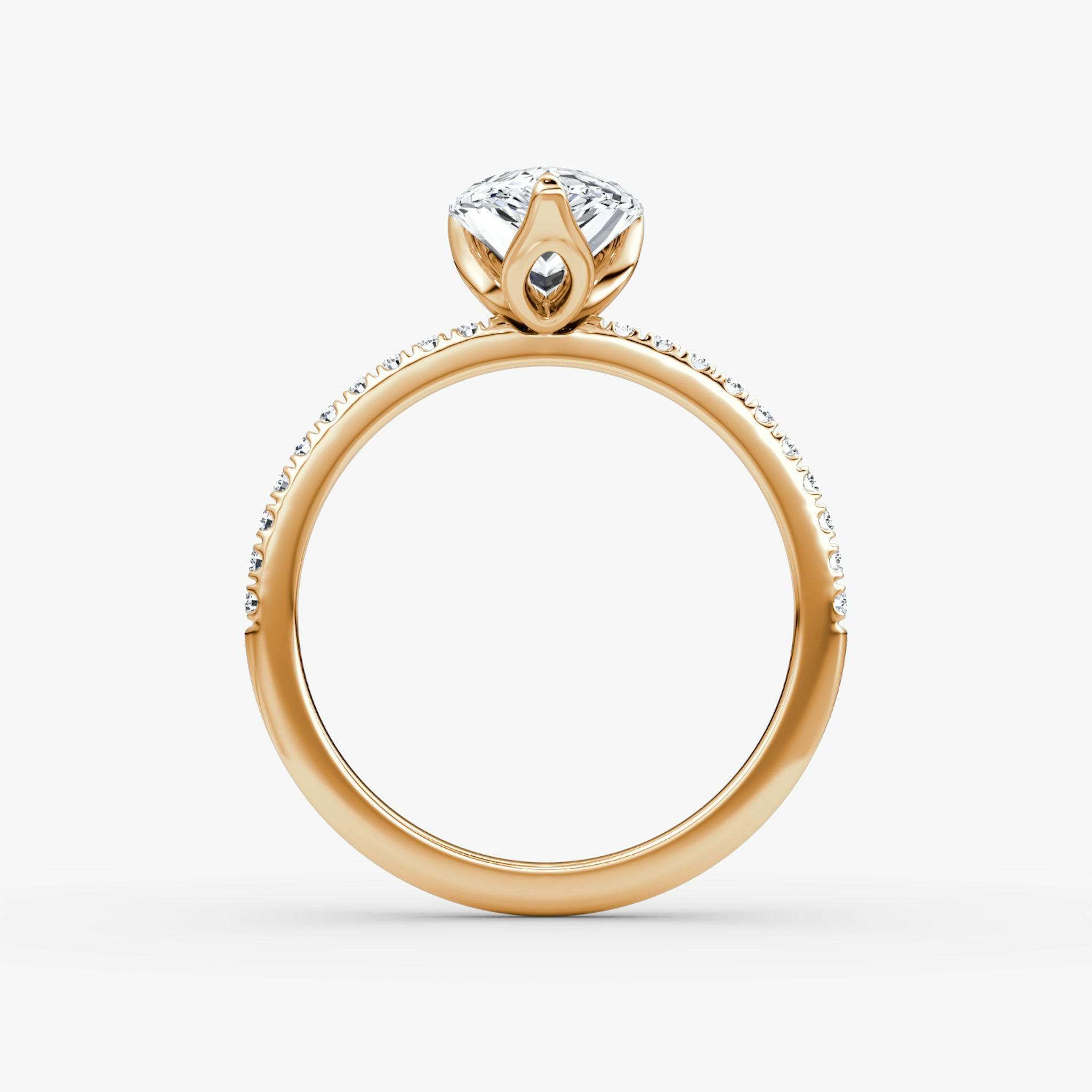 The Classic Petal | Pear | 14k | Rose Gold | bandAccent: Pavé | diamondOrientation: vertical | caratWeight: other