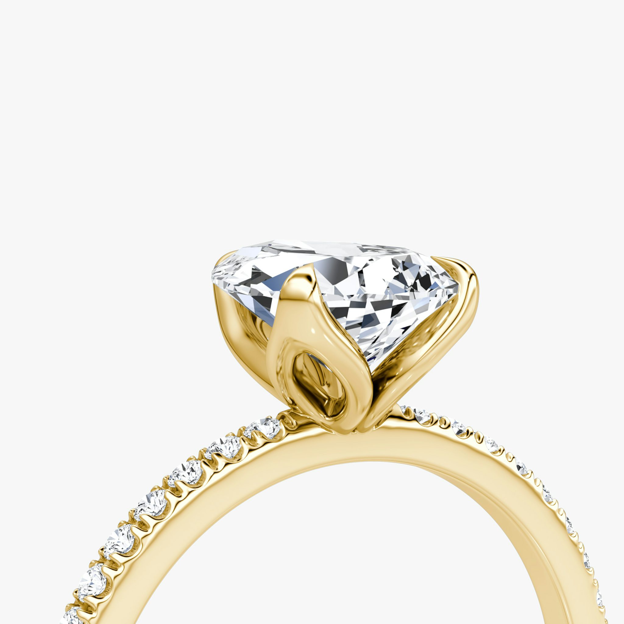 The Classic Petal | Pear | 18k | Yellow Gold | bandAccent: Pavé | diamondOrientation: vertical | caratWeight: other
