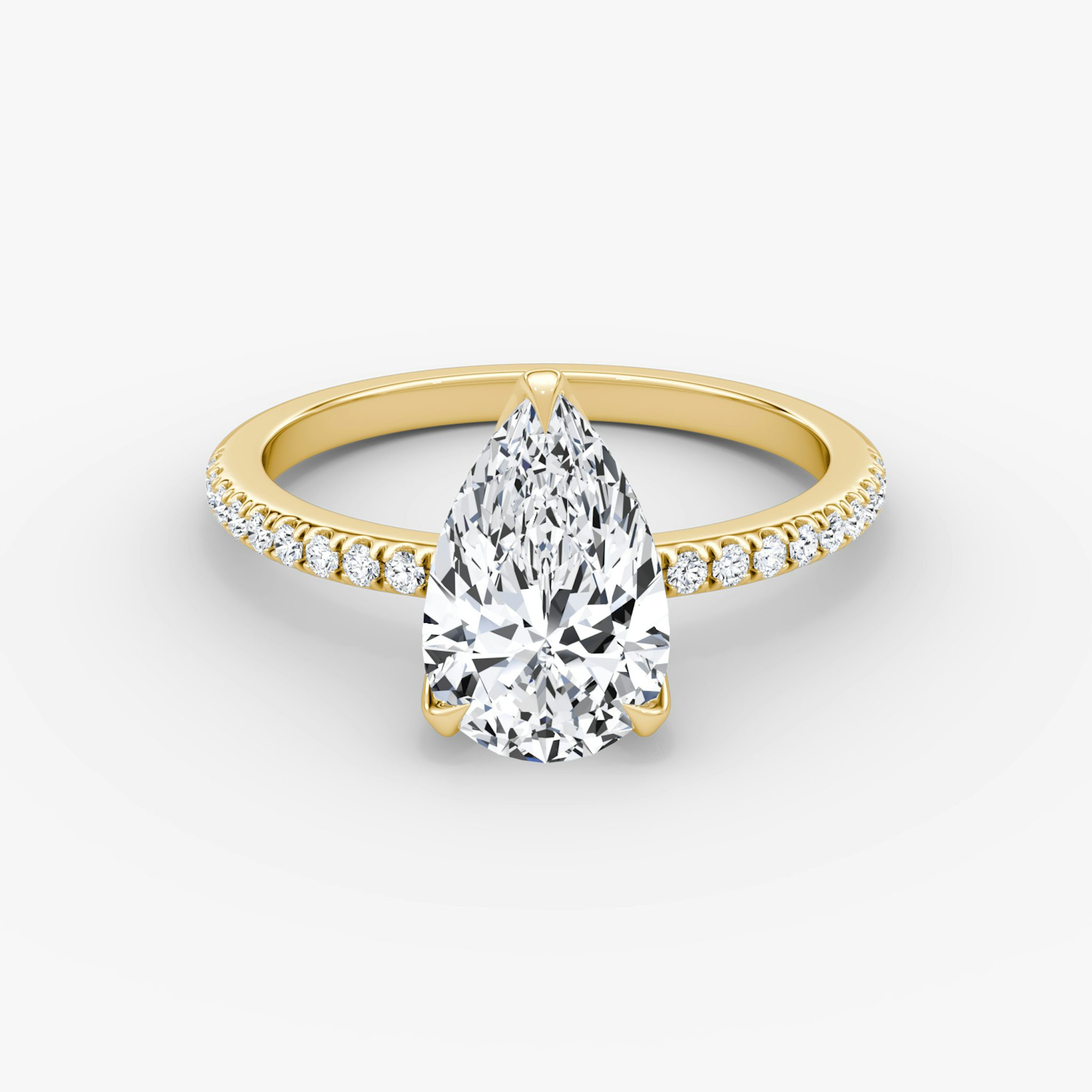 The Classic Petal | Pear | 18k | Yellow Gold | bandAccent: Pavé | diamondOrientation: vertical | caratWeight: other