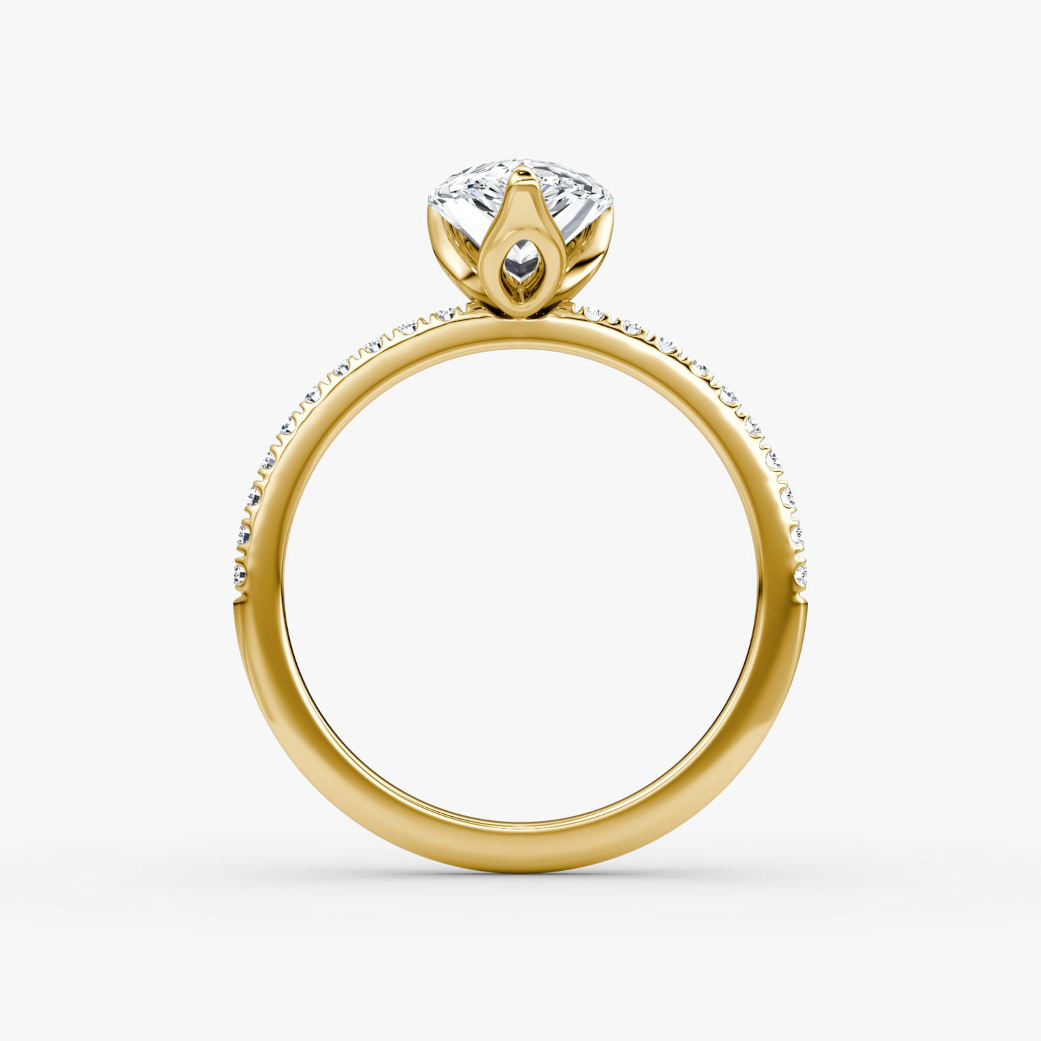 The Classic Petal | Pear | 18k | Yellow Gold | bandAccent: Pavé | diamondOrientation: vertical | caratWeight: other