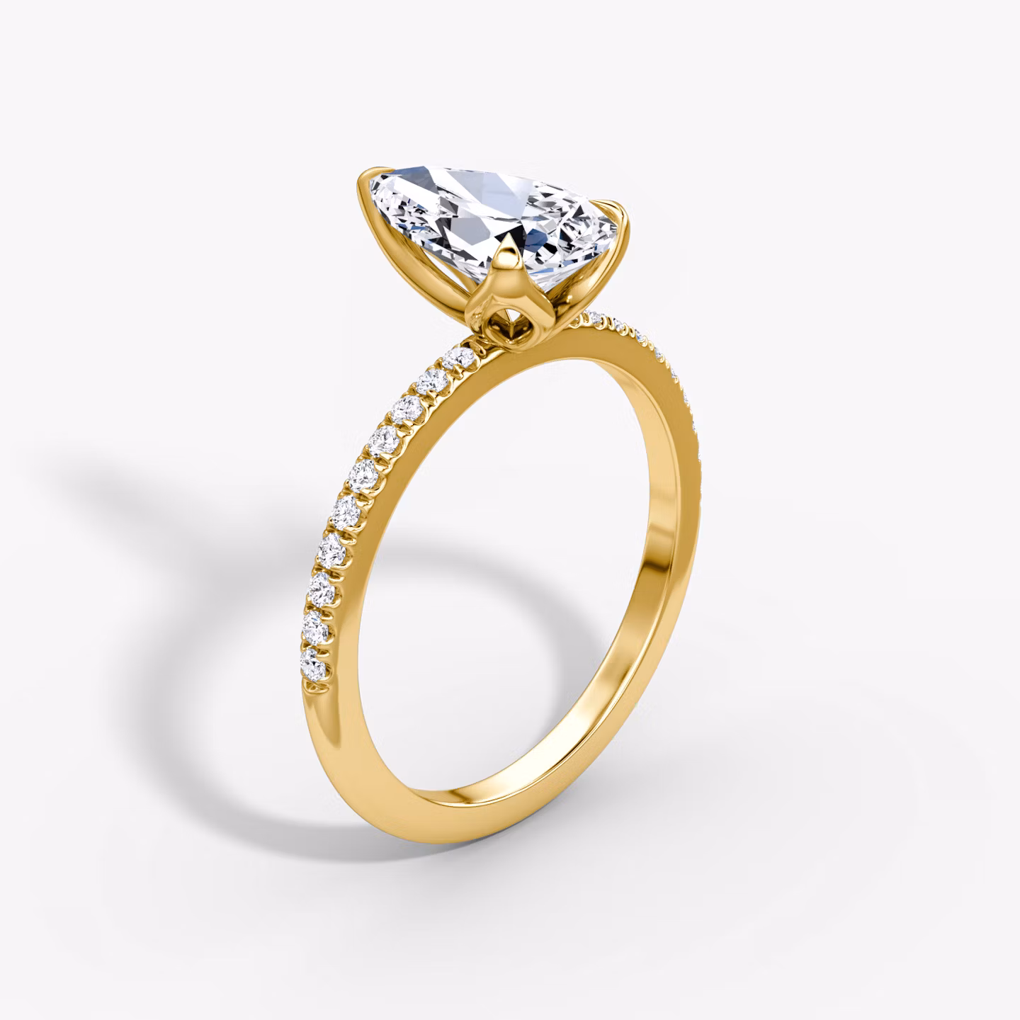The Classic Petal Pear | Yellow Gold