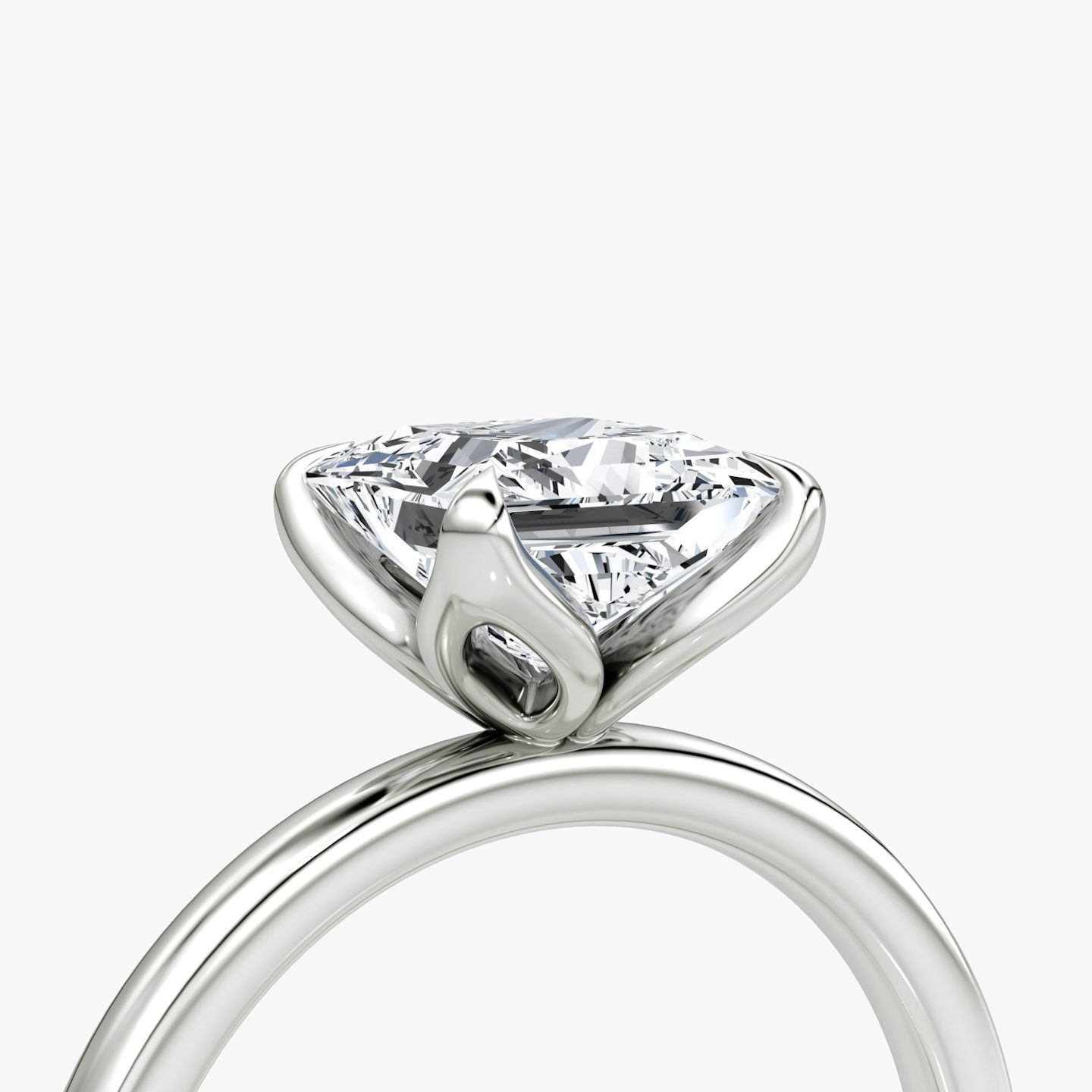 The Classic Petal | Princess | 18k | White Gold | bandAccent: Plain | diamondOrientation: vertical | caratWeight: other