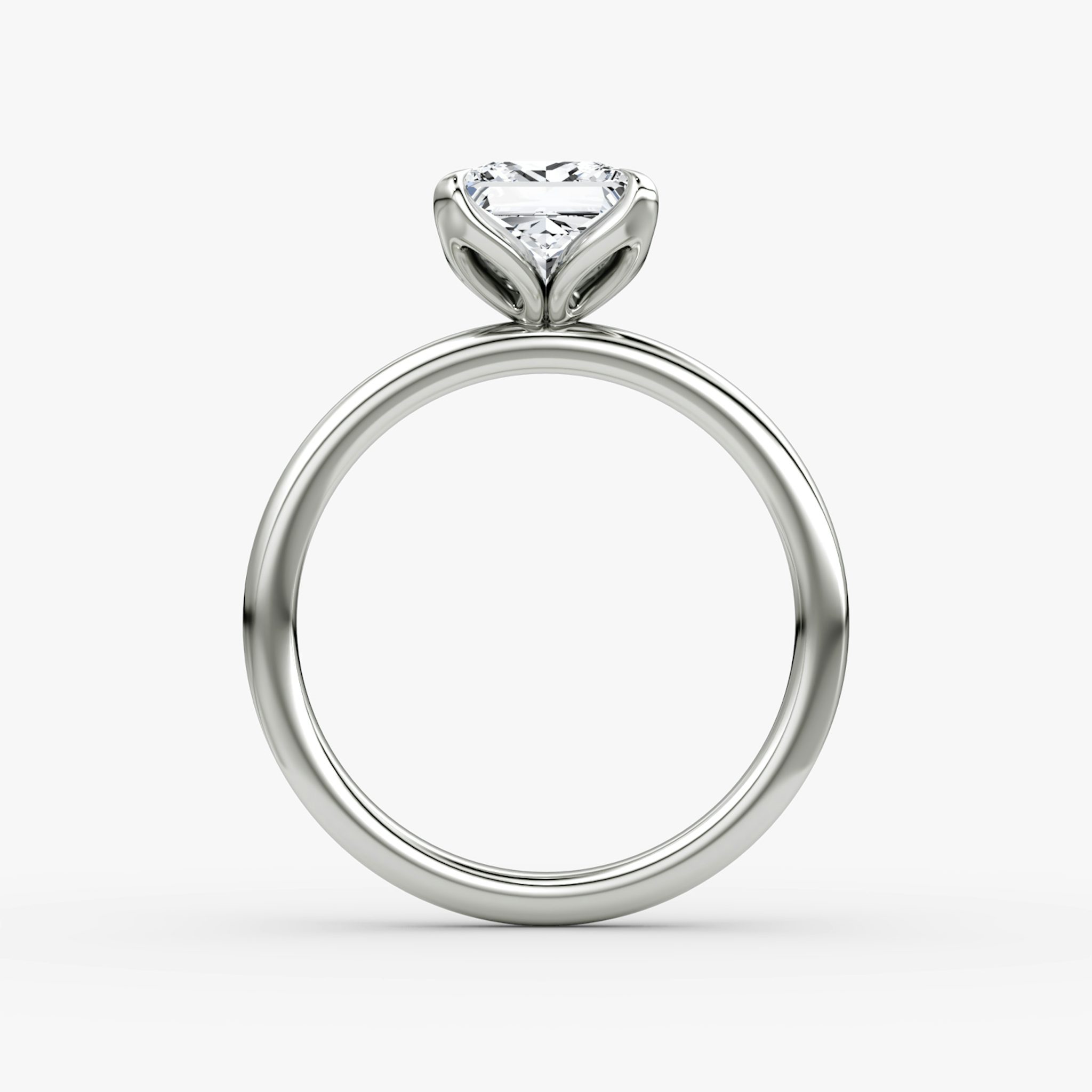 The Classic Petal | Princess | Platinum | bandAccent: Plain | diamondOrientation: vertical | caratWeight: other