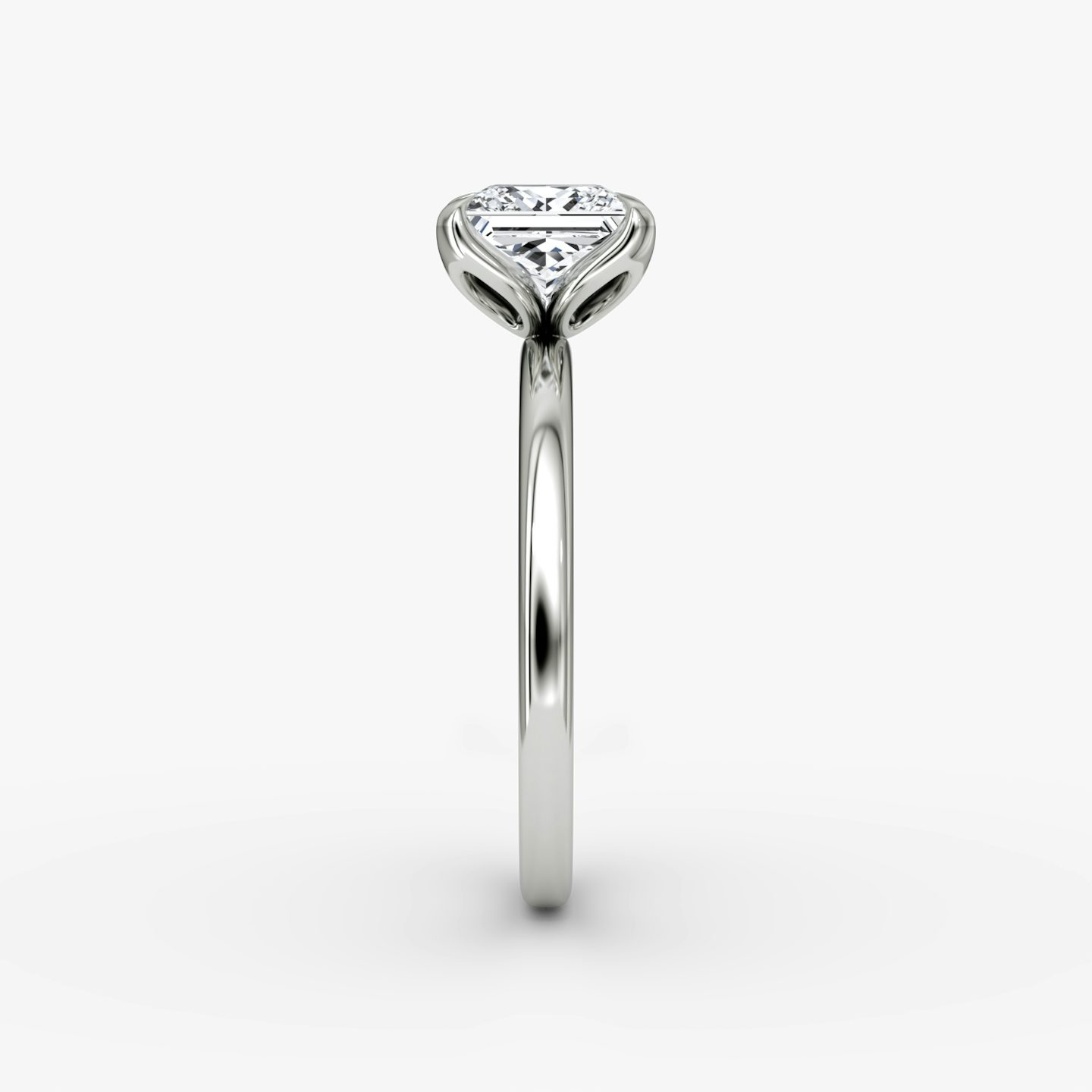 The Classic Petal | Princess | 18k | White Gold | bandAccent: Plain | diamondOrientation: vertical | caratWeight: other