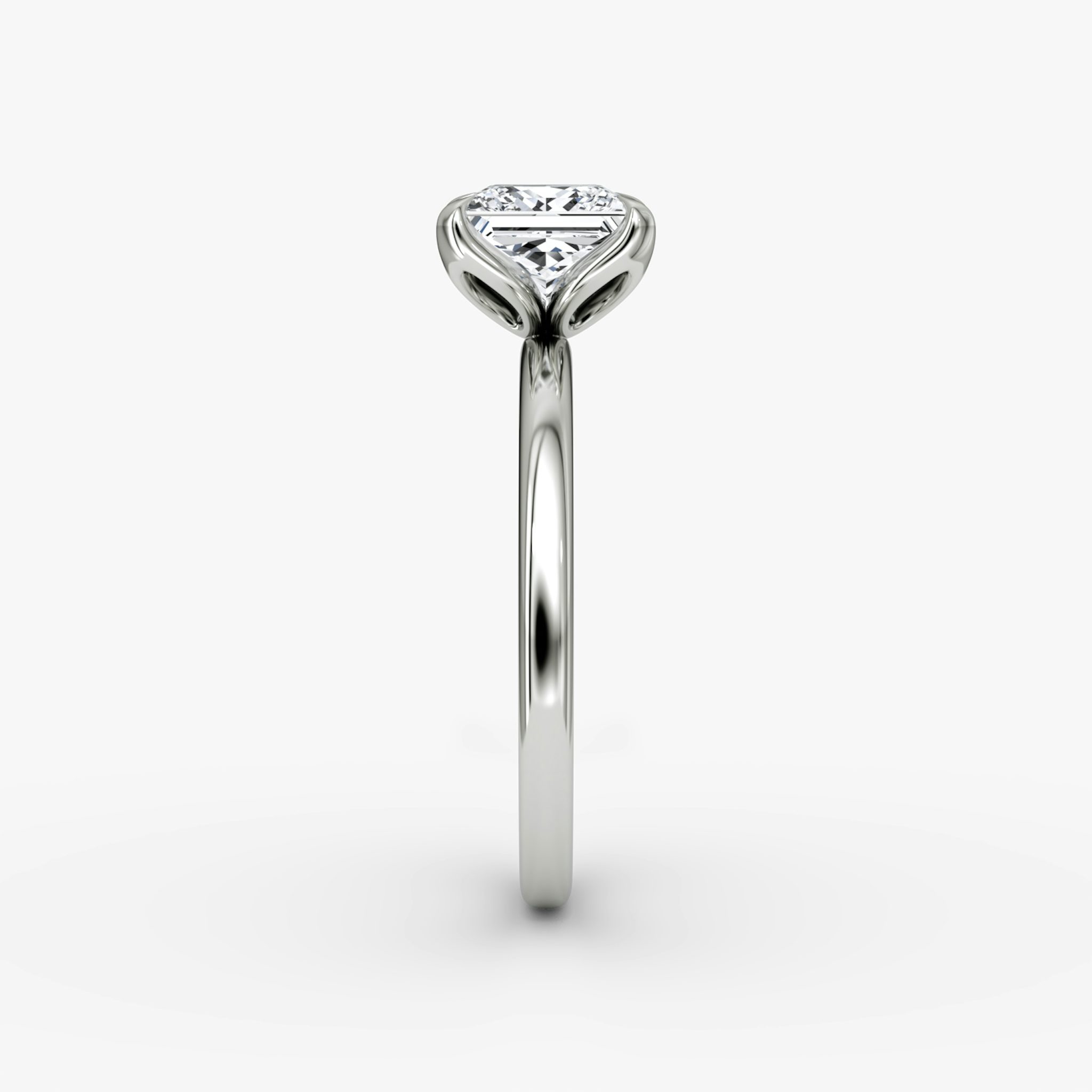 The Classic Petal | Princess | Platinum | bandAccent: Plain | diamondOrientation: vertical | caratWeight: other