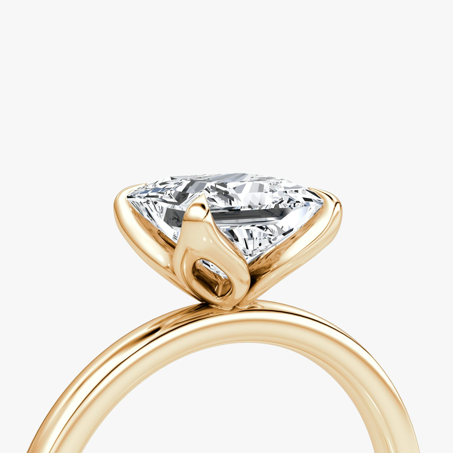 The Classic Petal | Princess | 14k | Rose Gold | bandAccent: Plain | diamondOrientation: vertical | caratWeight: other