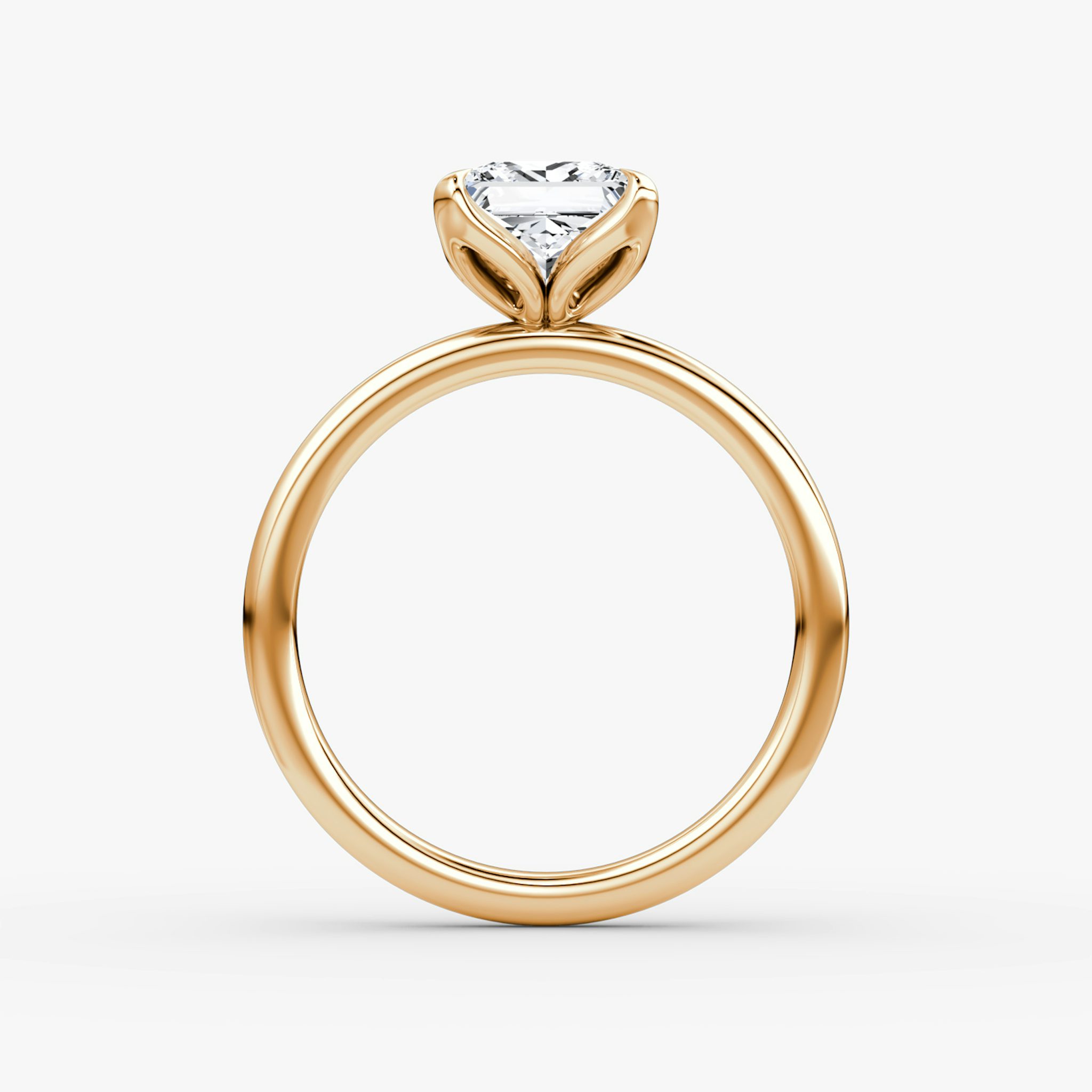 The Classic Petal | Princess | 14k | Rose Gold | bandAccent: Plain | diamondOrientation: vertical | caratWeight: other