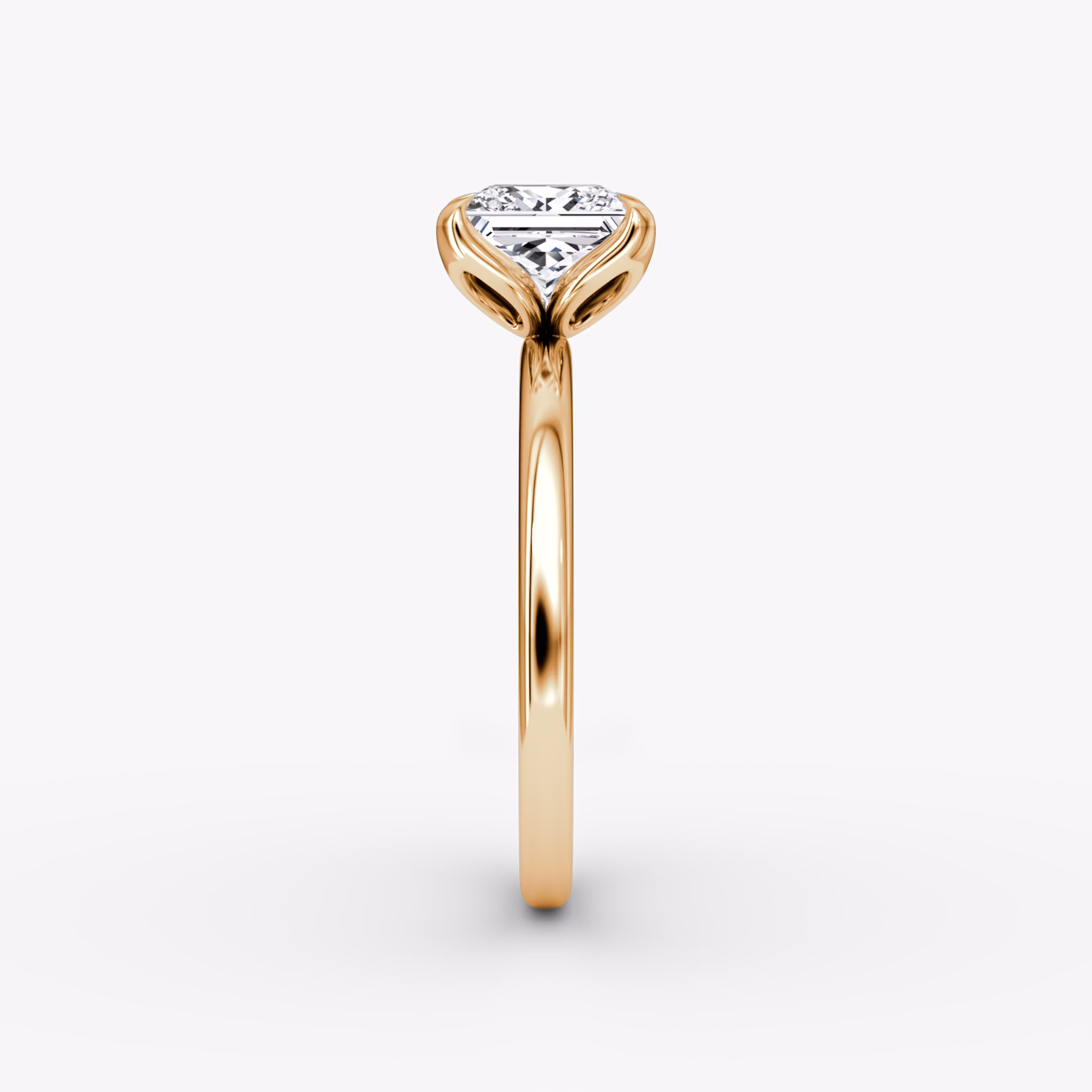 The Classic Petal | Princess | 14k | Rose Gold | bandAccent: Plain | diamondOrientation: vertical | caratWeight: other