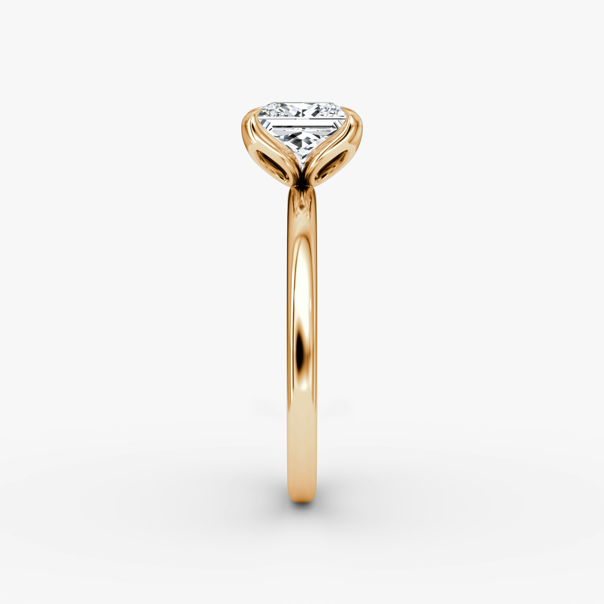 The Classic Petal | Princess | 14k | Rose Gold | bandAccent: Plain | diamondOrientation: vertical | caratWeight: other