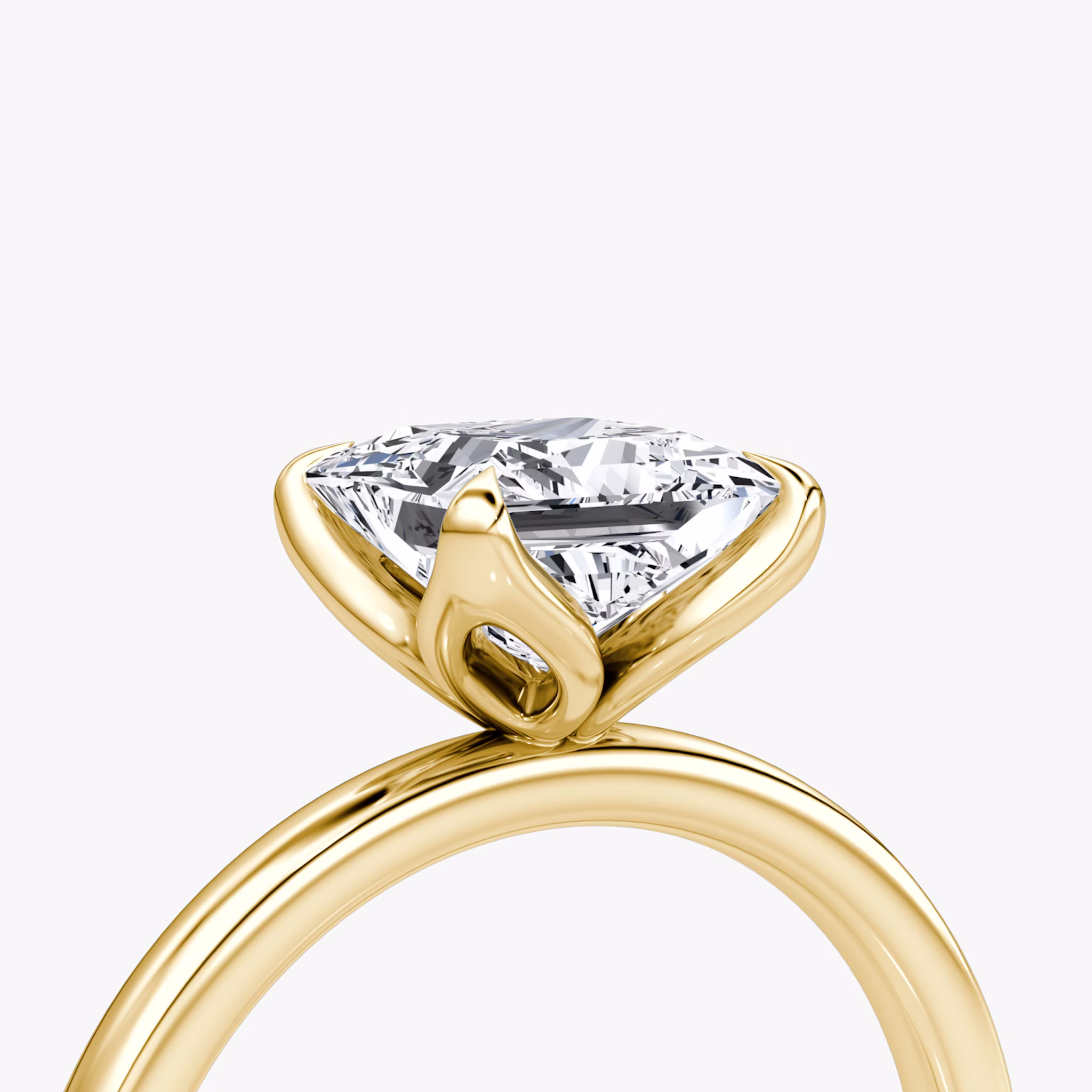 The Classic Petal | Princess | 18k | Yellow Gold | bandAccent: Plain | diamondOrientation: vertical | caratWeight: other