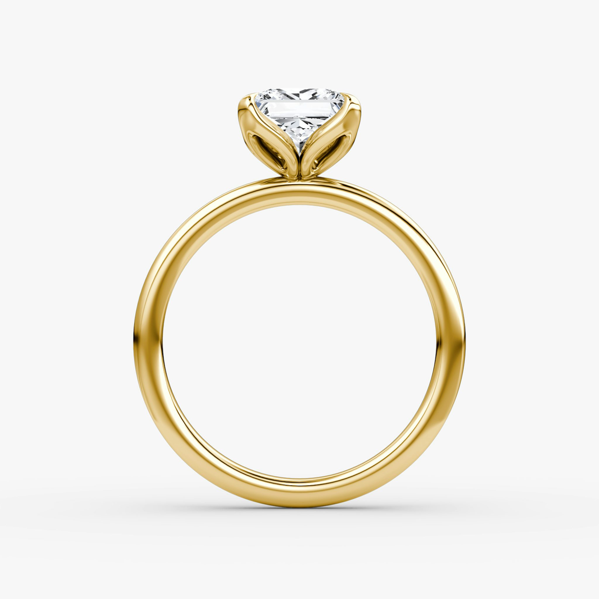 The Classic Petal | Princess | 18k | Yellow Gold | bandAccent: Plain | diamondOrientation: vertical | caratWeight: other